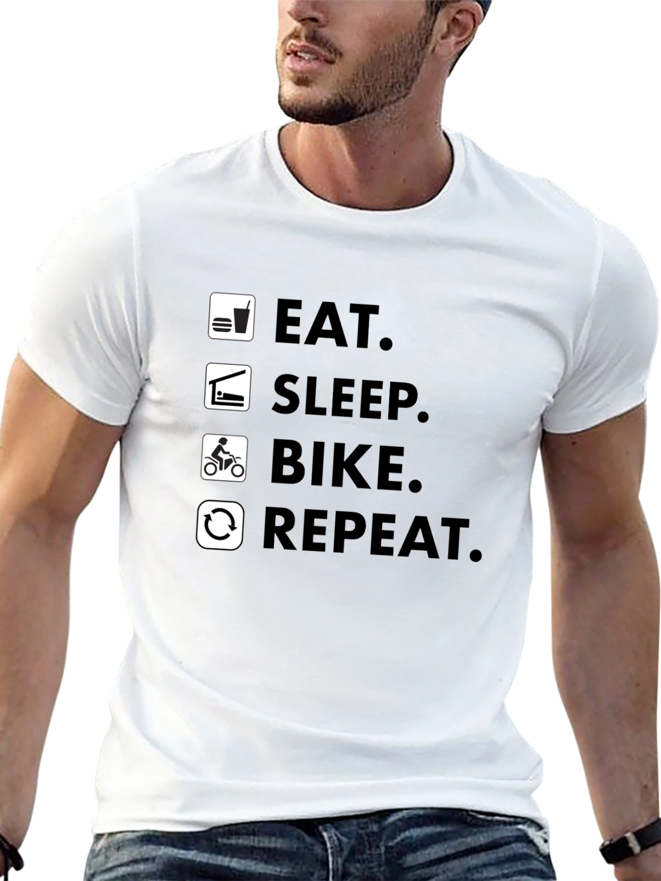 Eat Sleep Bike Repeat Black T-Shirt