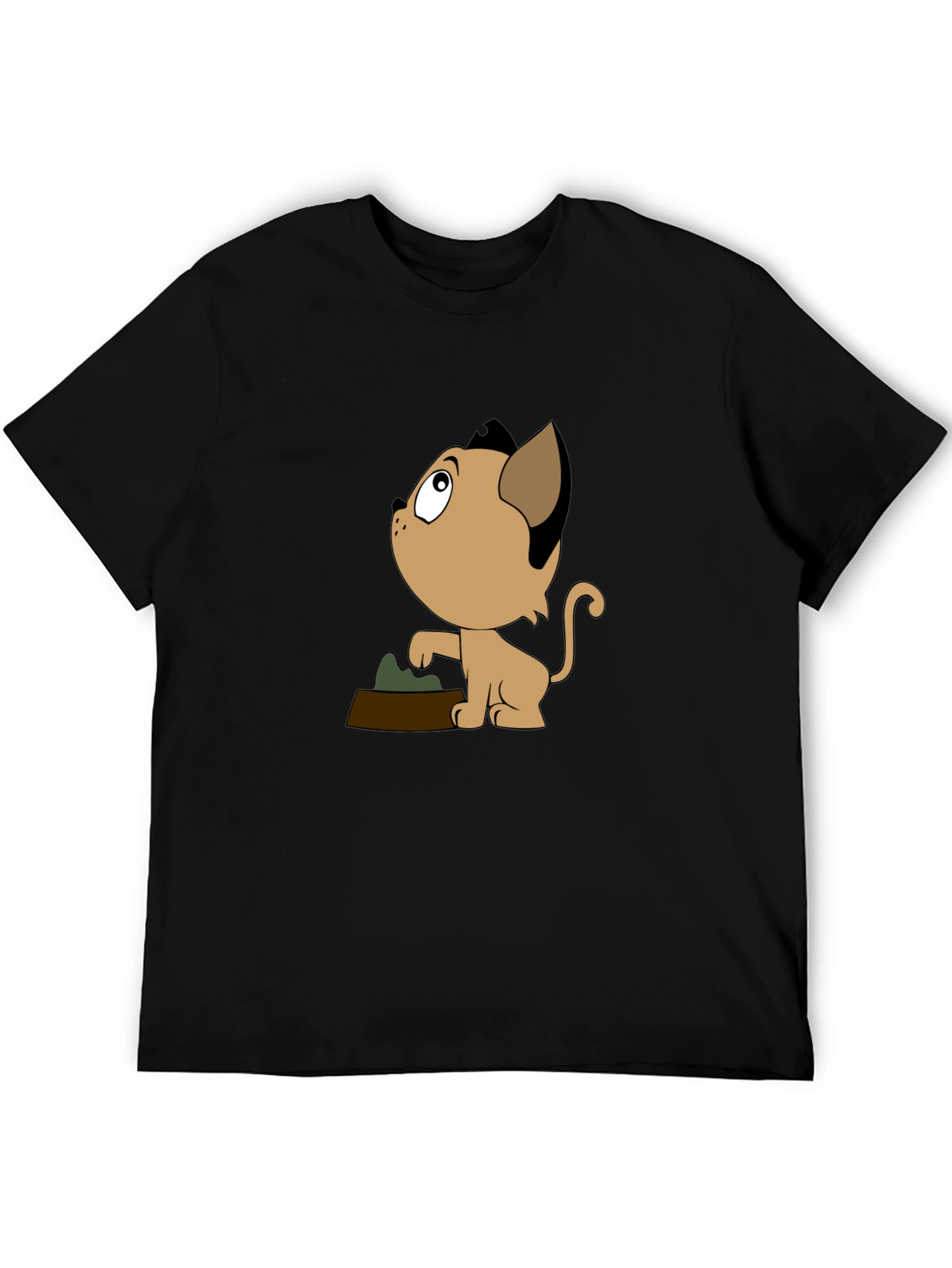 Cartoon Cat T-Shirt - Black Unique Design