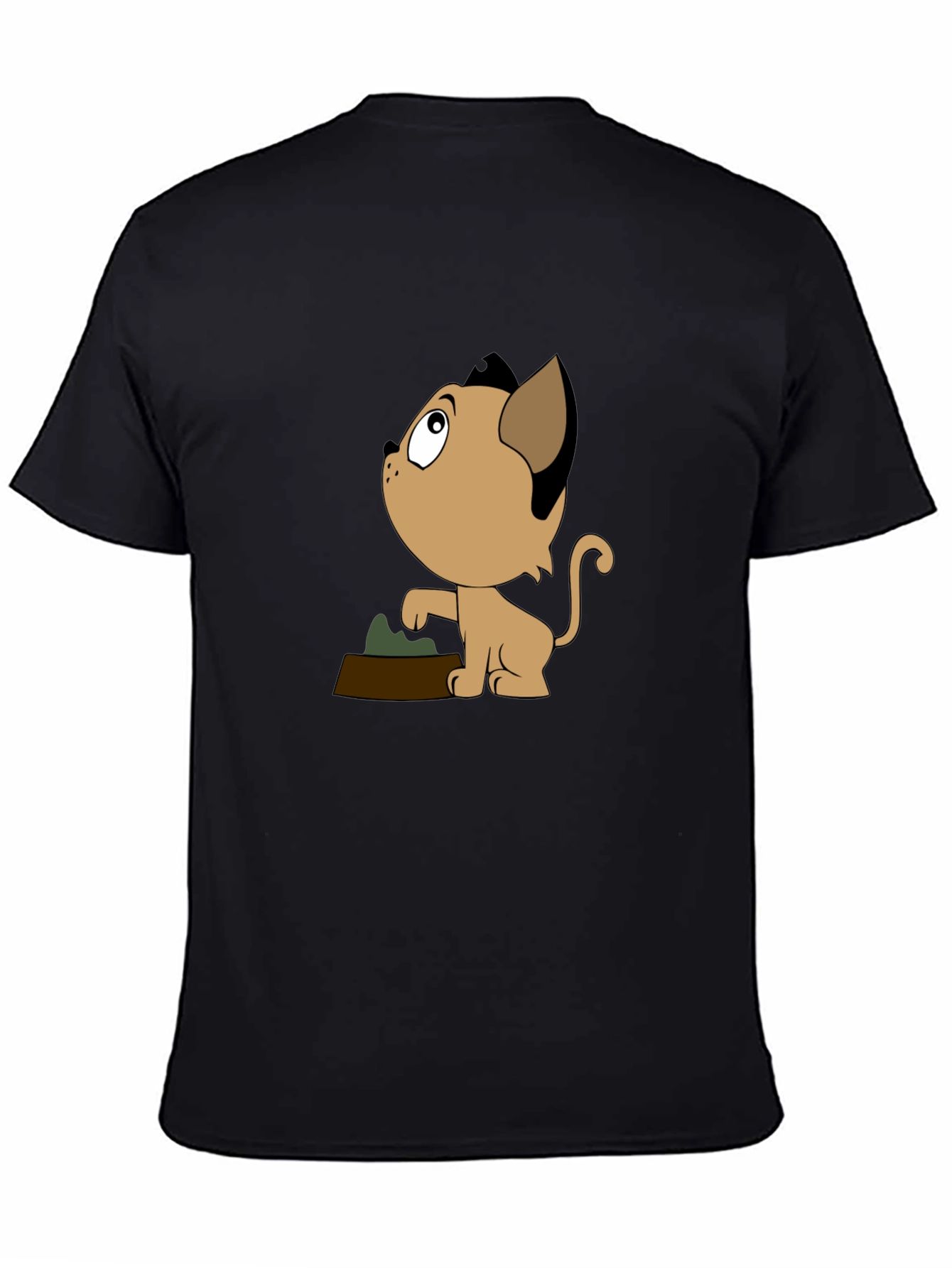 Cartoon Cat T-Shirt - Black Unique Design