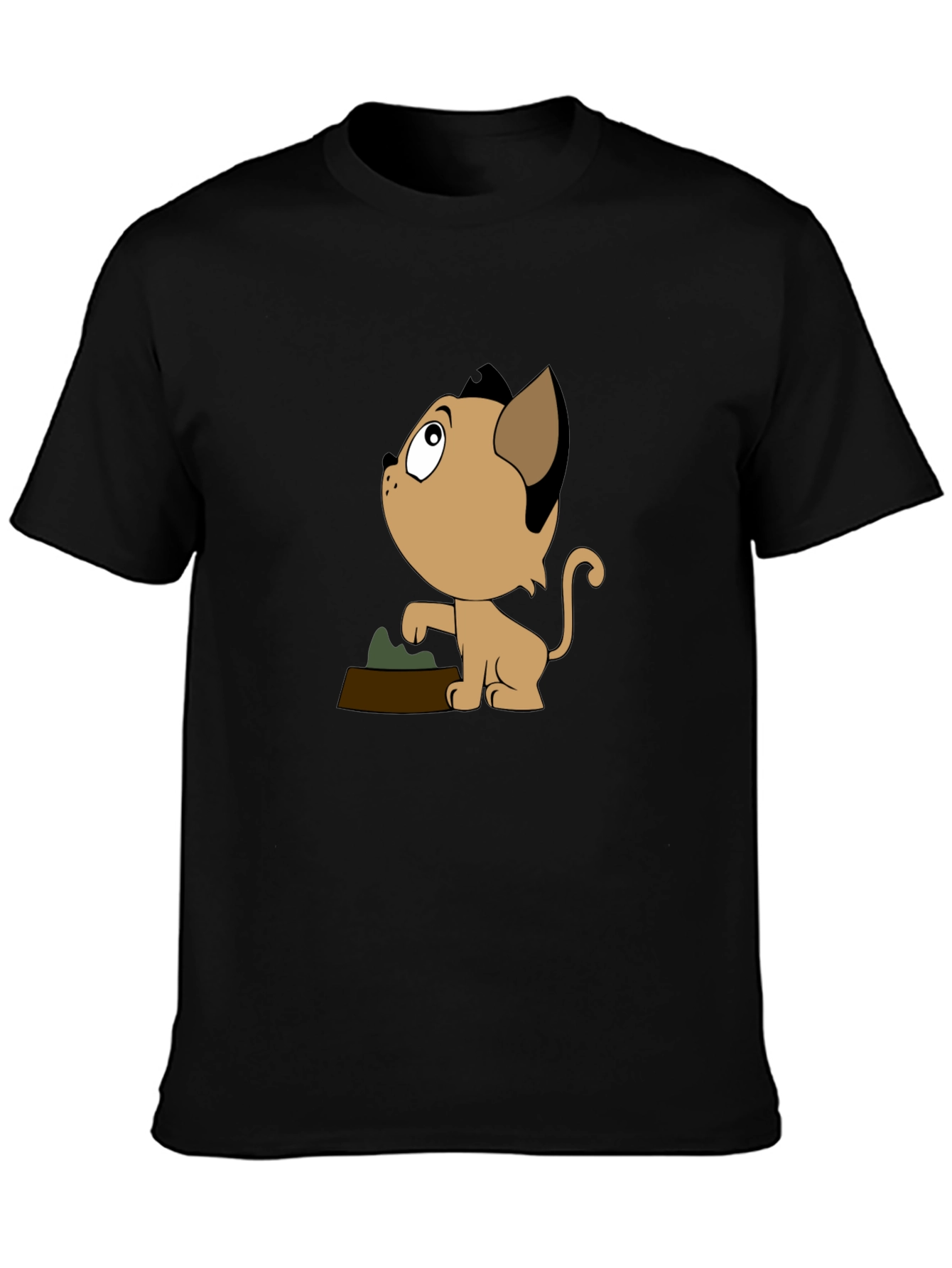 Cartoon Cat T-Shirt - Black Unique Design