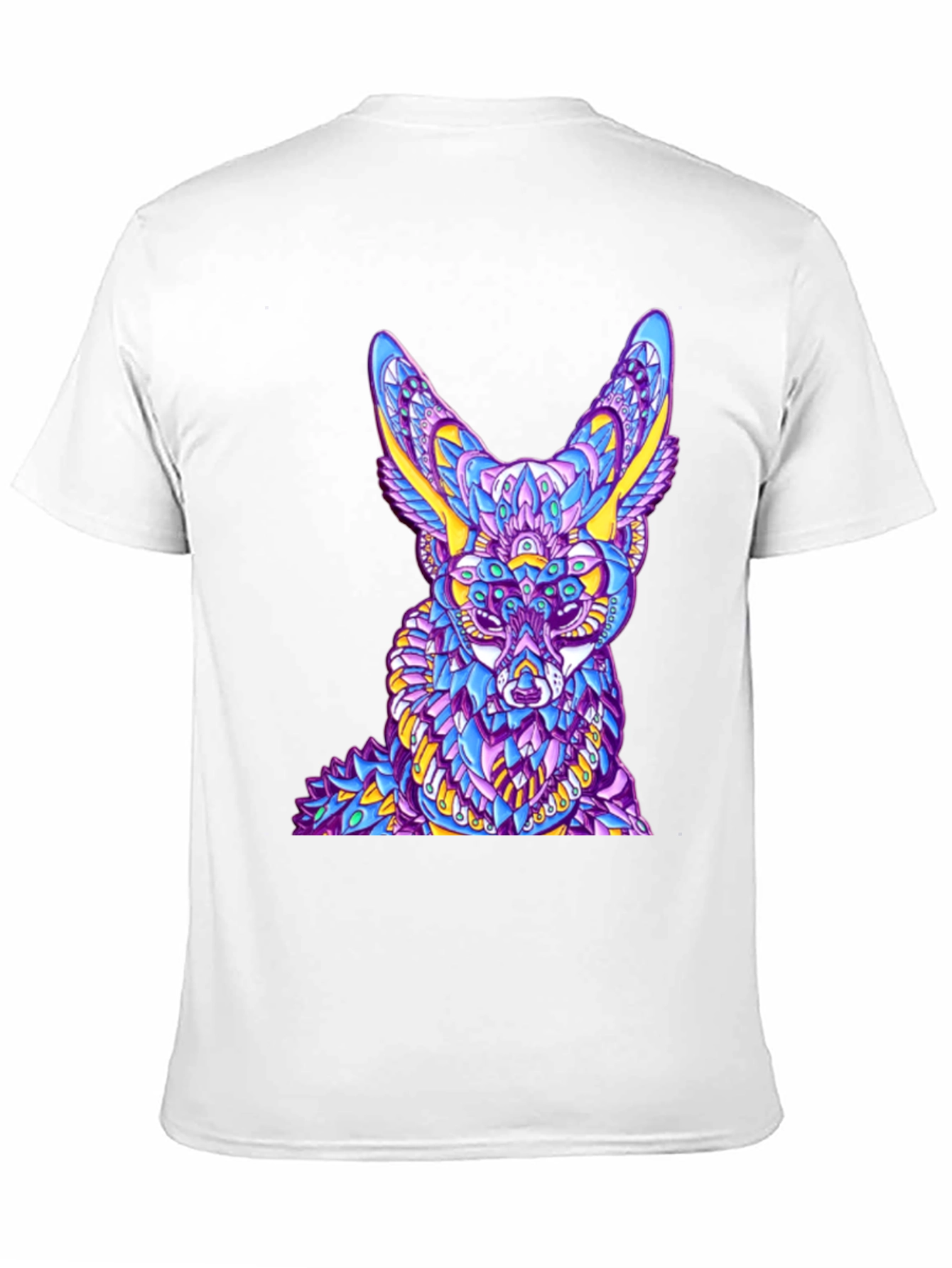 Abstract Fox Graphic Black T-Shirt