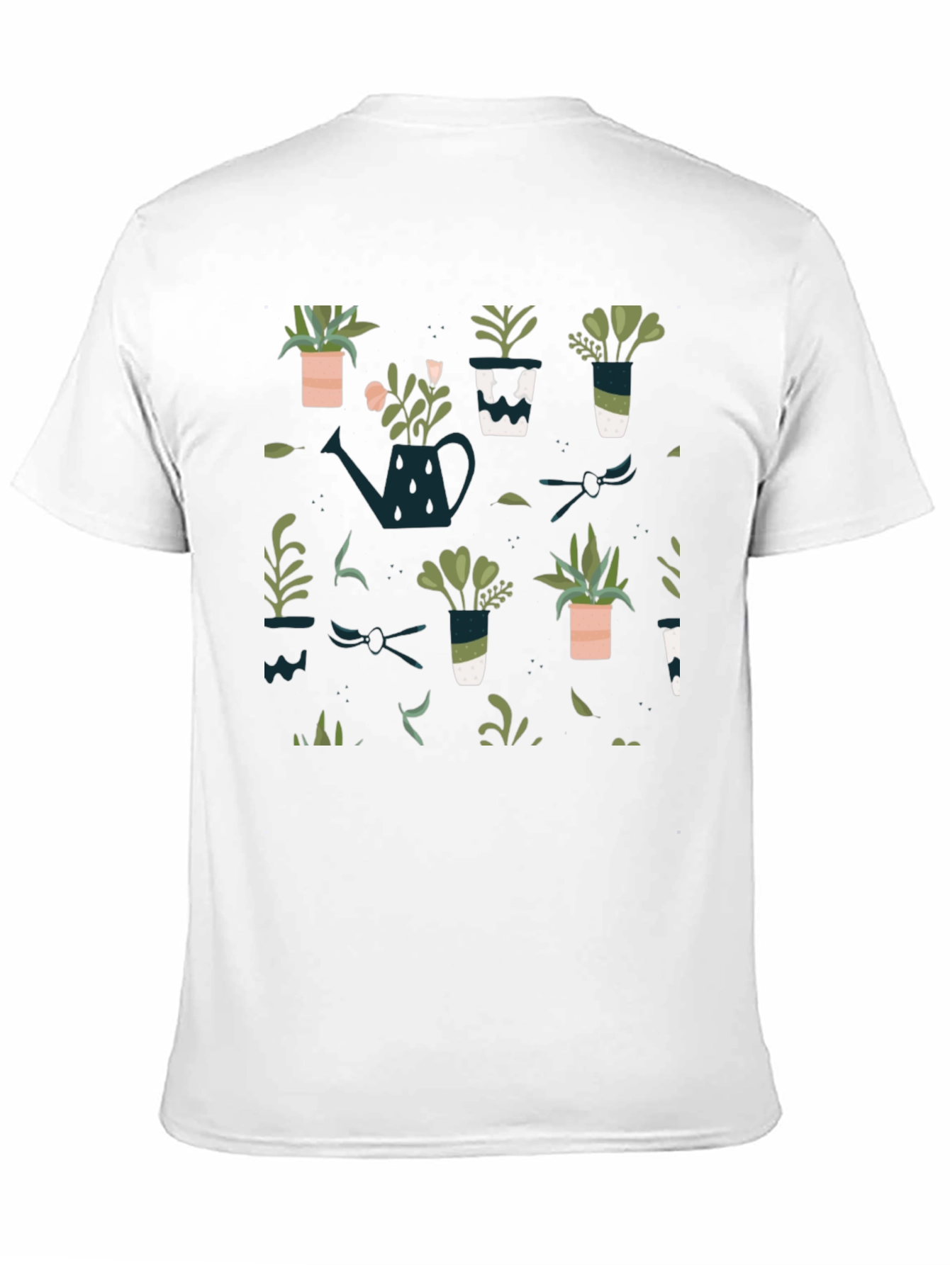 Plant Pattern Black T-Shirt