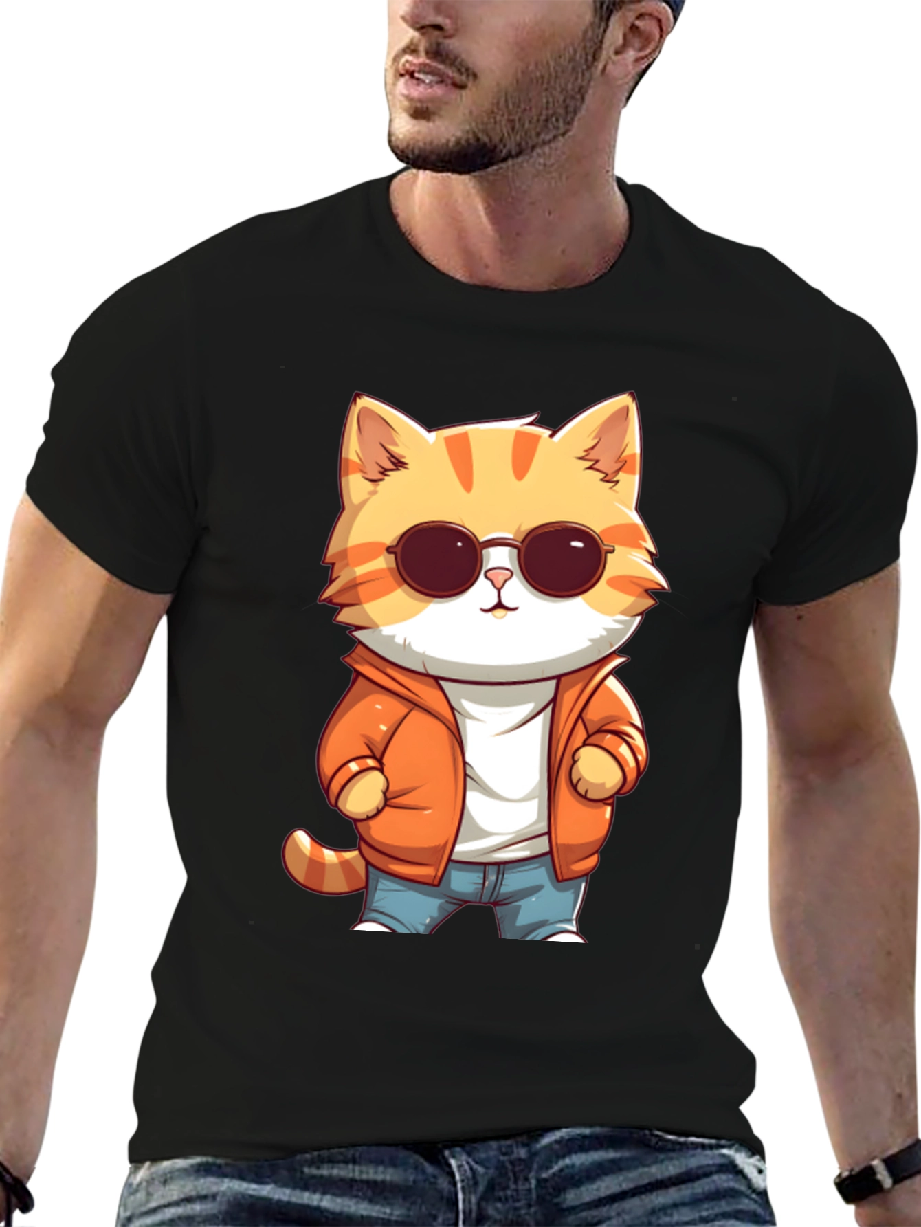 Cool Cat Cartoon Graphic Tee