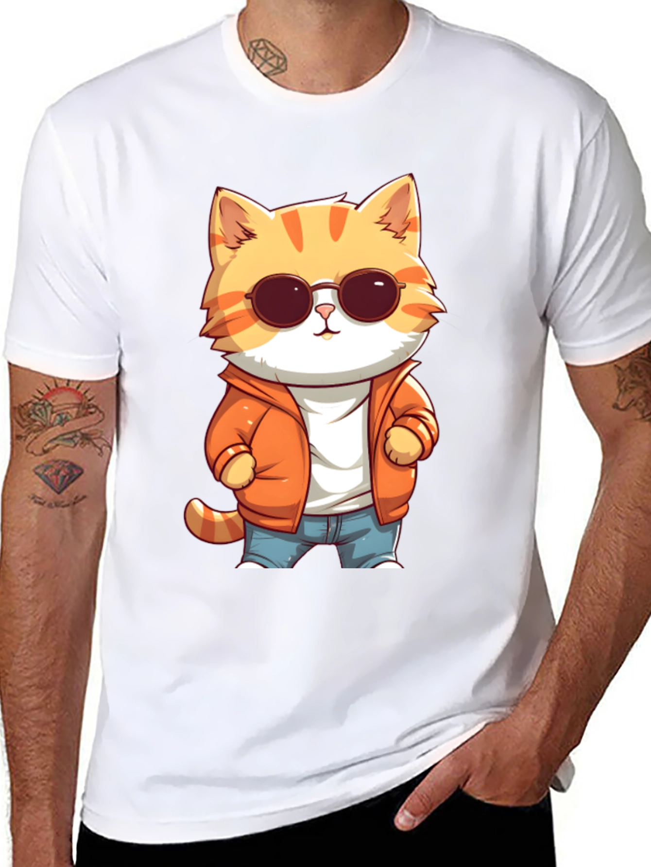 Cool Cat Cartoon Graphic Tee