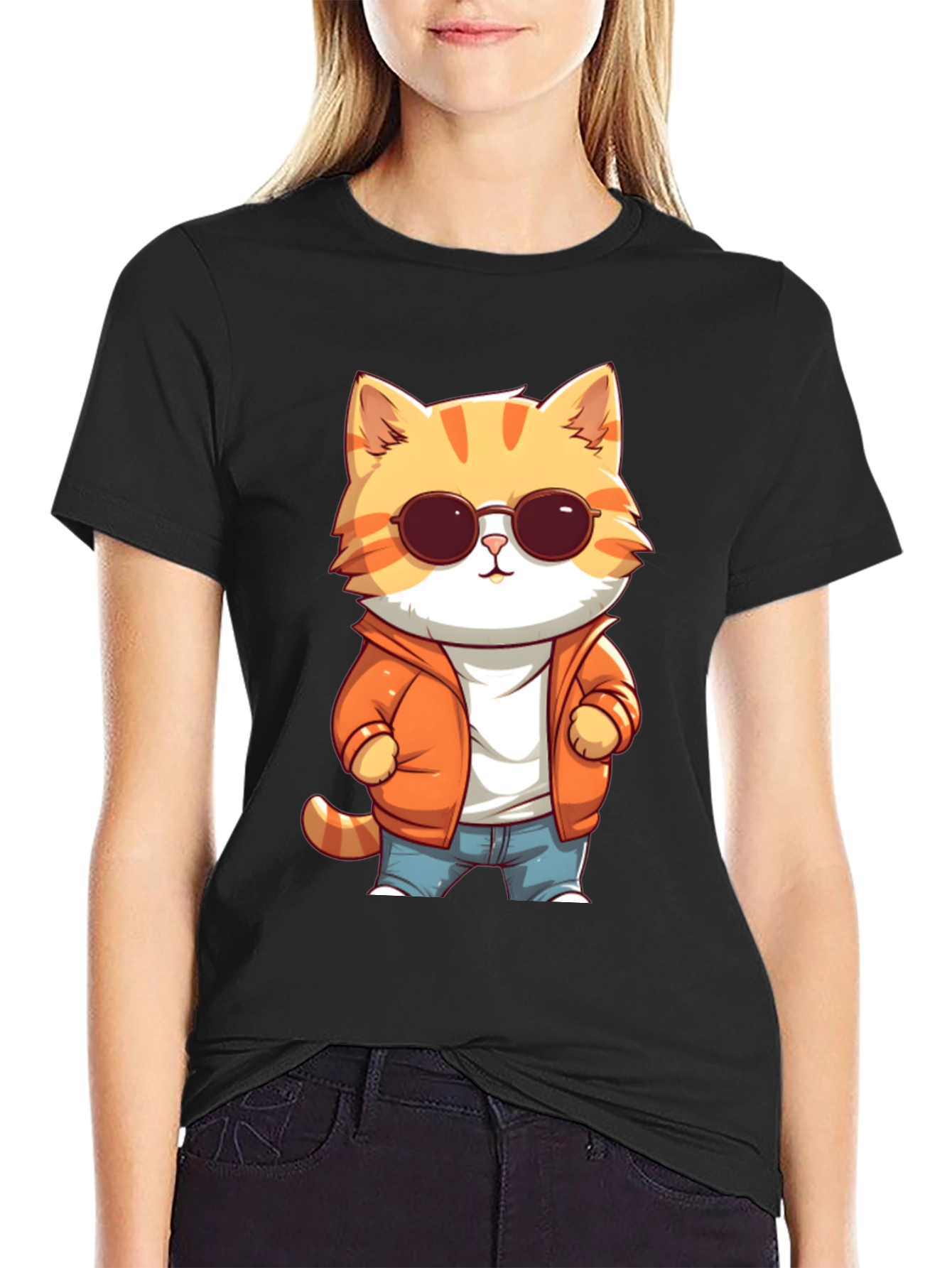 Cool Cat Cartoon Graphic Tee