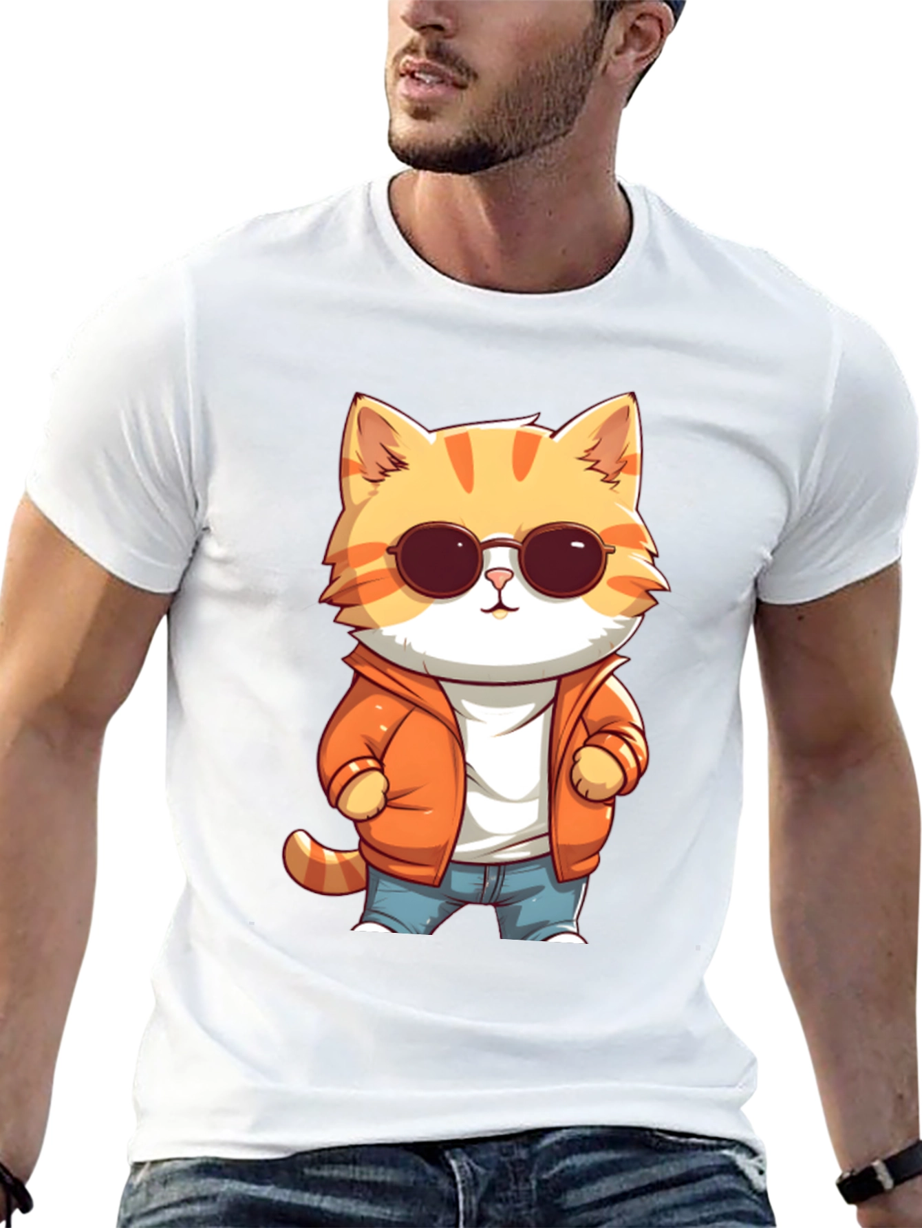 Cool Cat Cartoon Graphic Tee