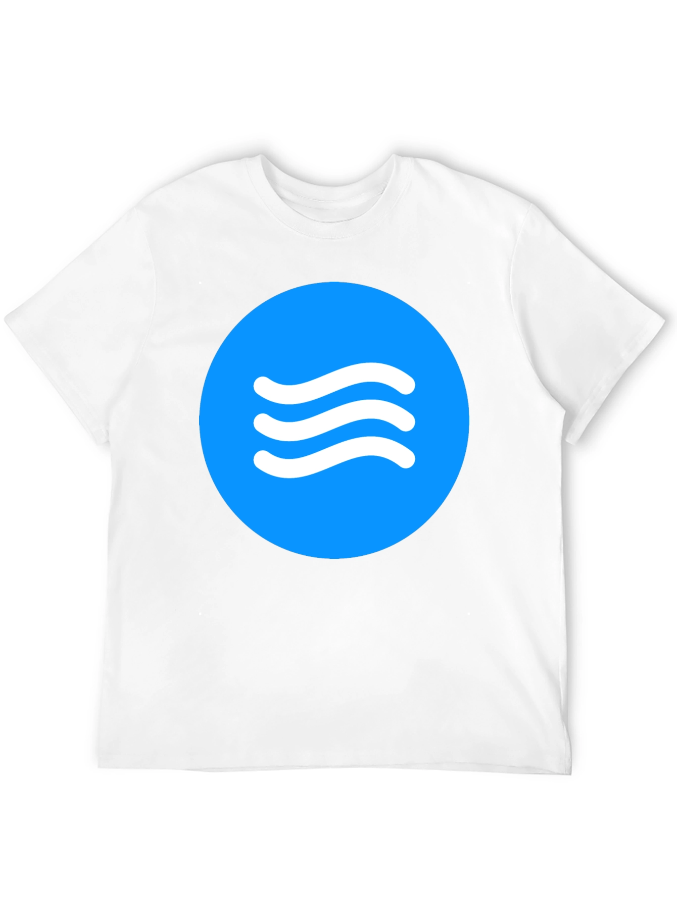 Blue Circle Waves Graphic Black T-Shirt