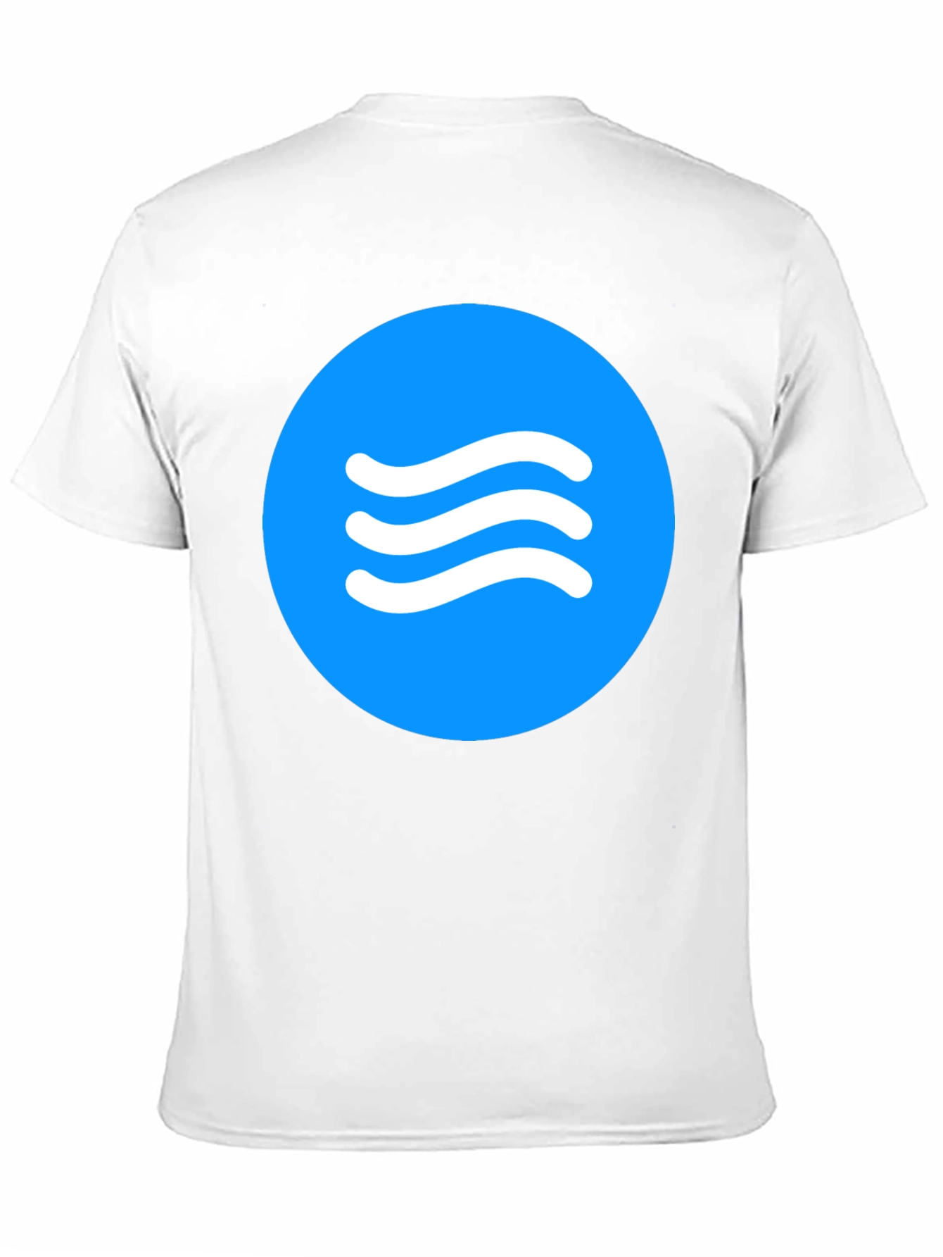 Blue Circle Waves Graphic Black T-Shirt