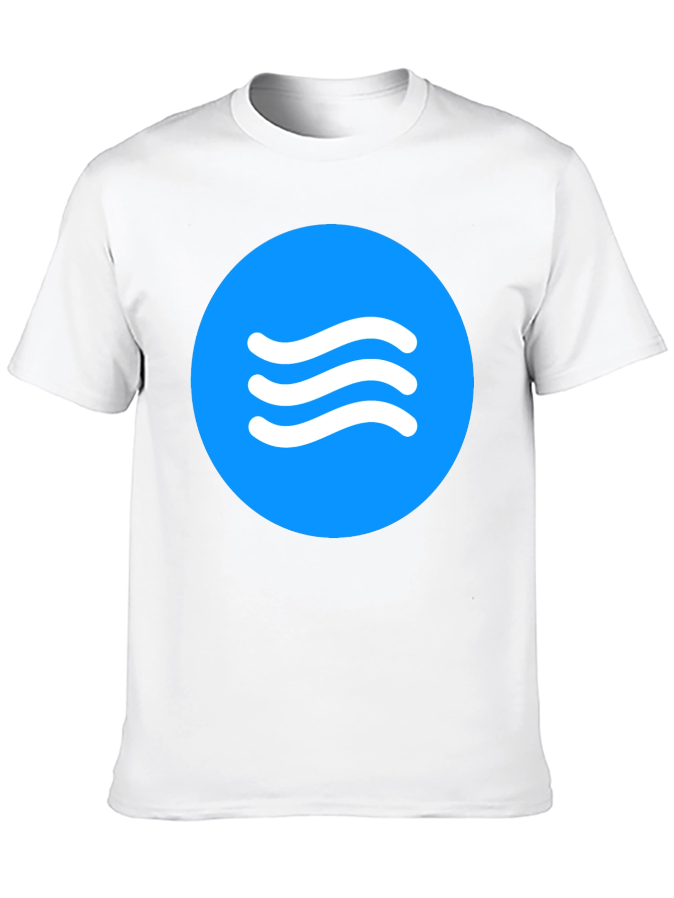Blue Circle Waves Graphic Black T-Shirt