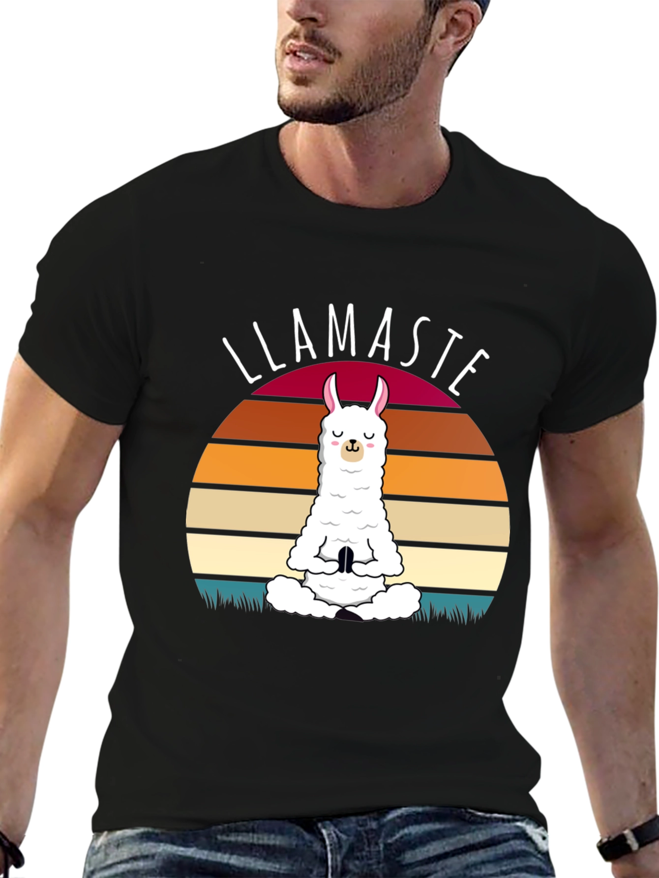 Llamaste Yoga T-Shirt - Meditating Llama Graphic Tee