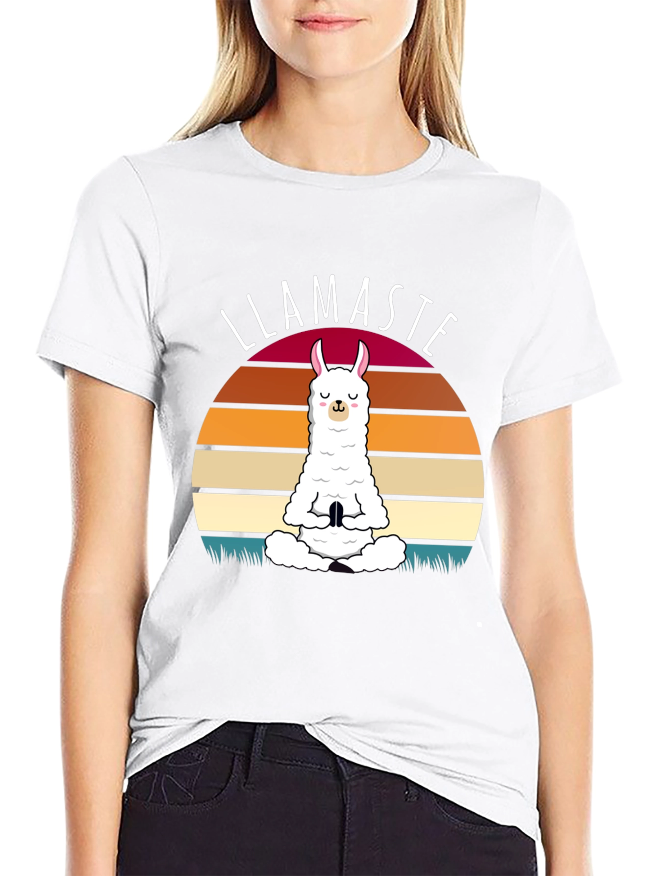 Llamaste Yoga T-Shirt - Meditating Llama Graphic Tee