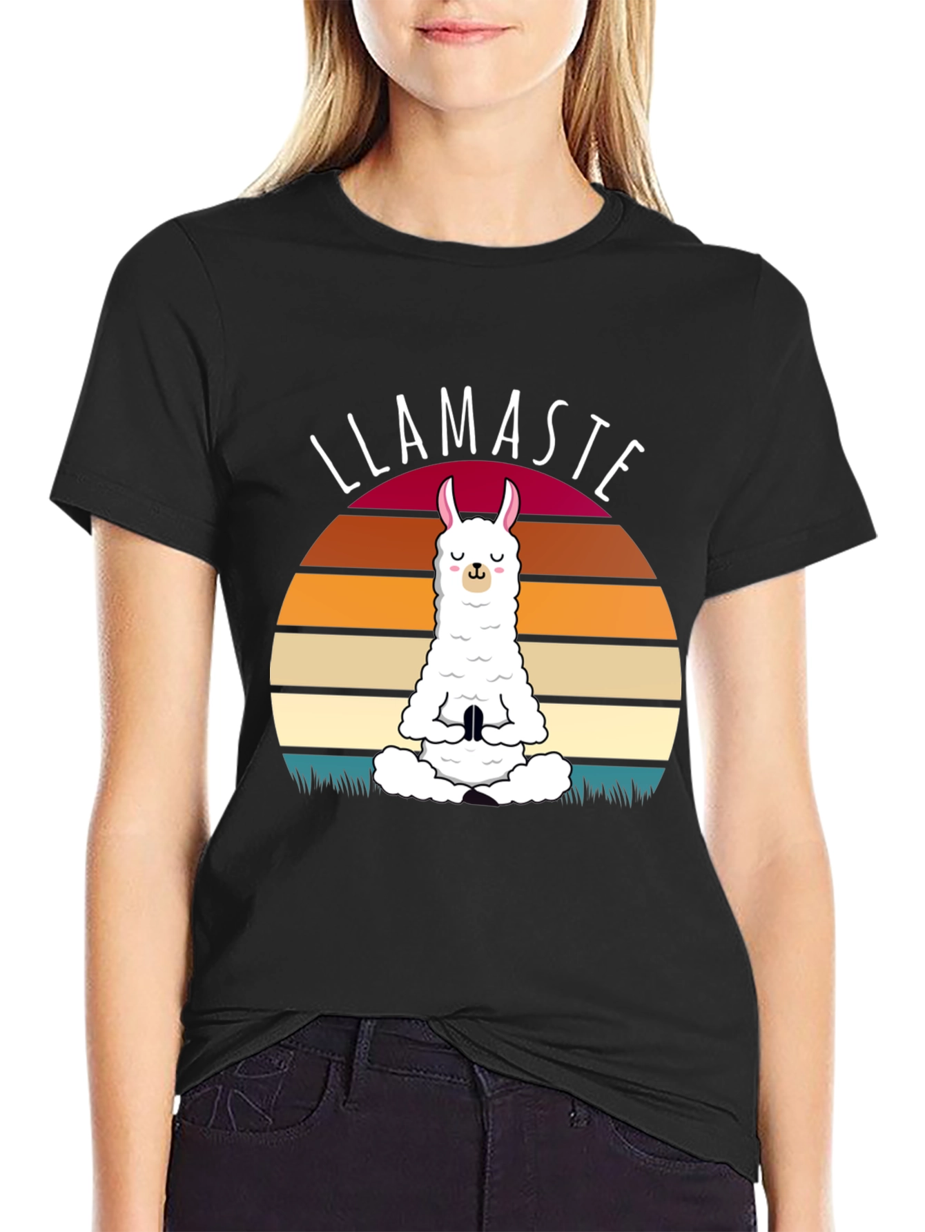Llamaste Yoga T-Shirt - Meditating Llama Graphic Tee