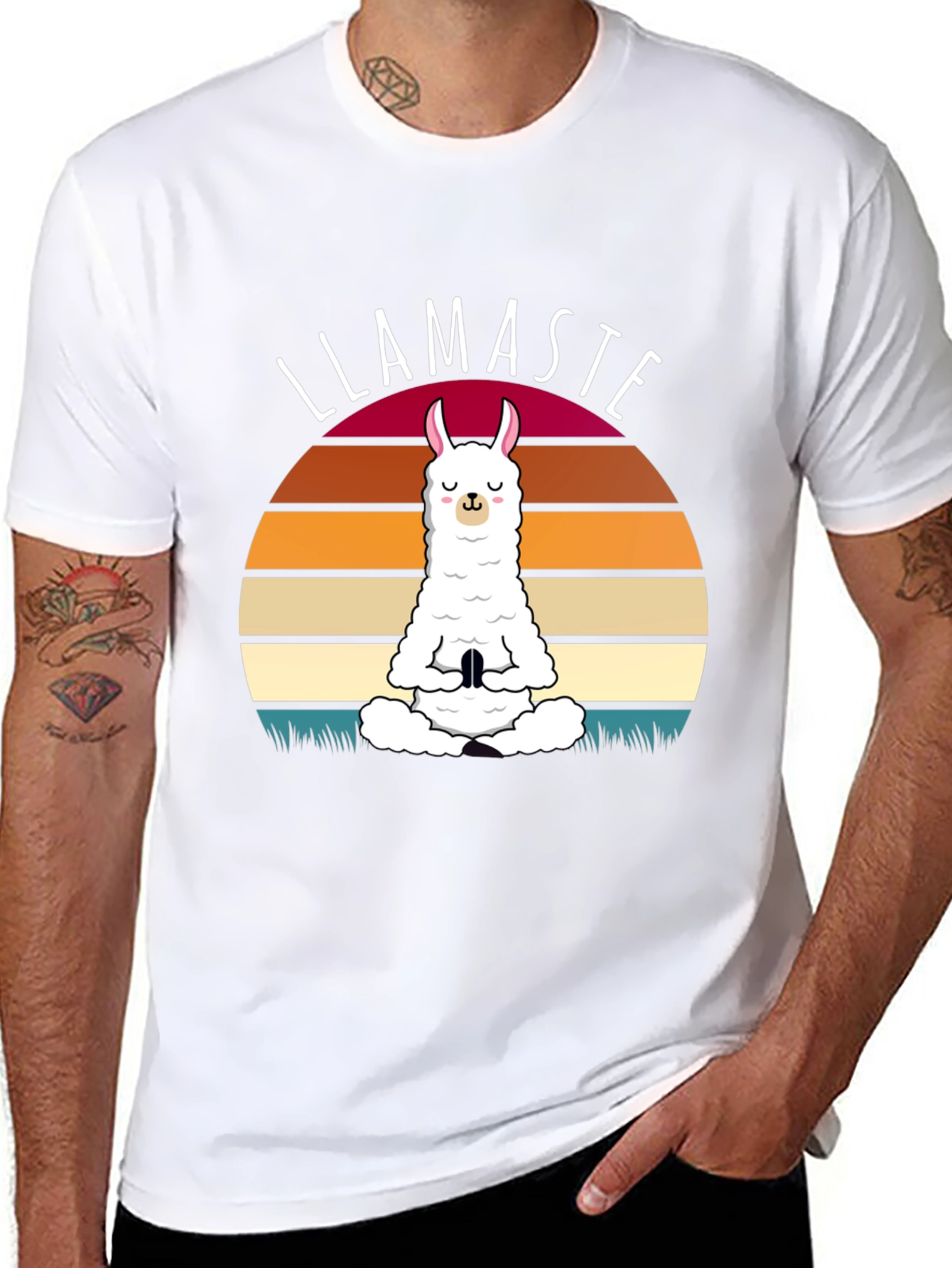 Llamaste Yoga T-Shirt - Meditating Llama Graphic Tee