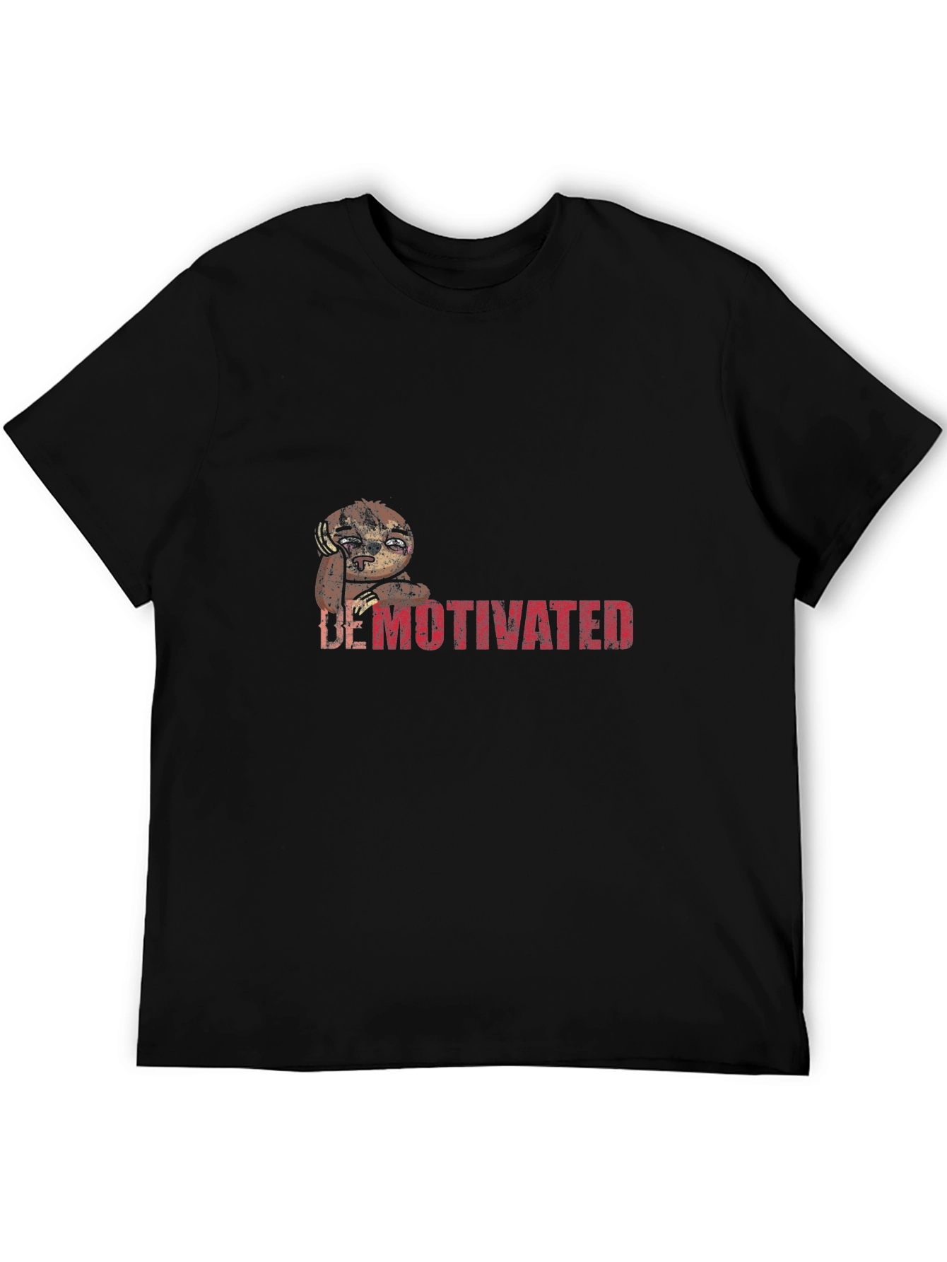 Demotivated Sloth Graphic Tee - Black