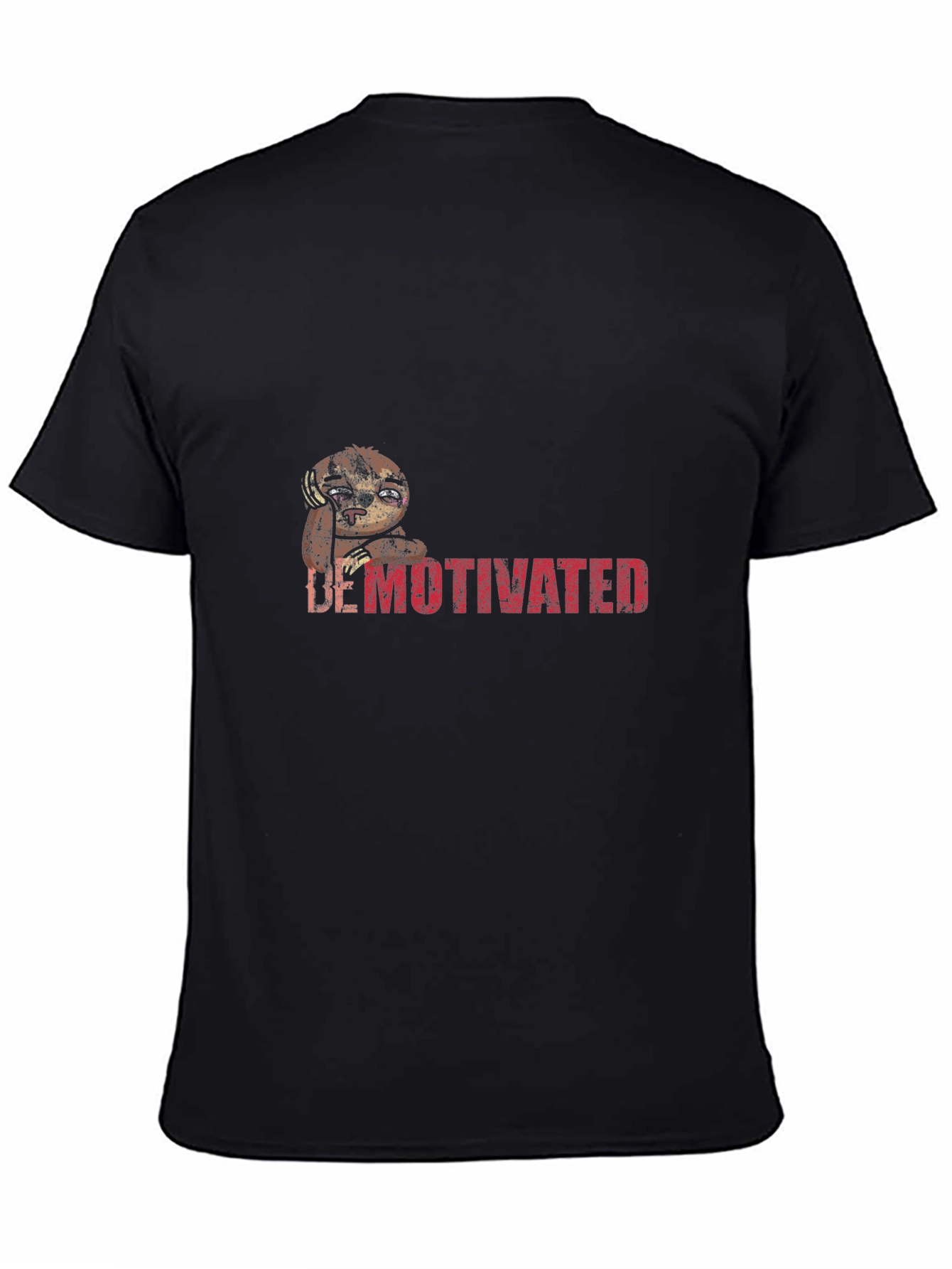 Demotivated Sloth Graphic Tee - Black
