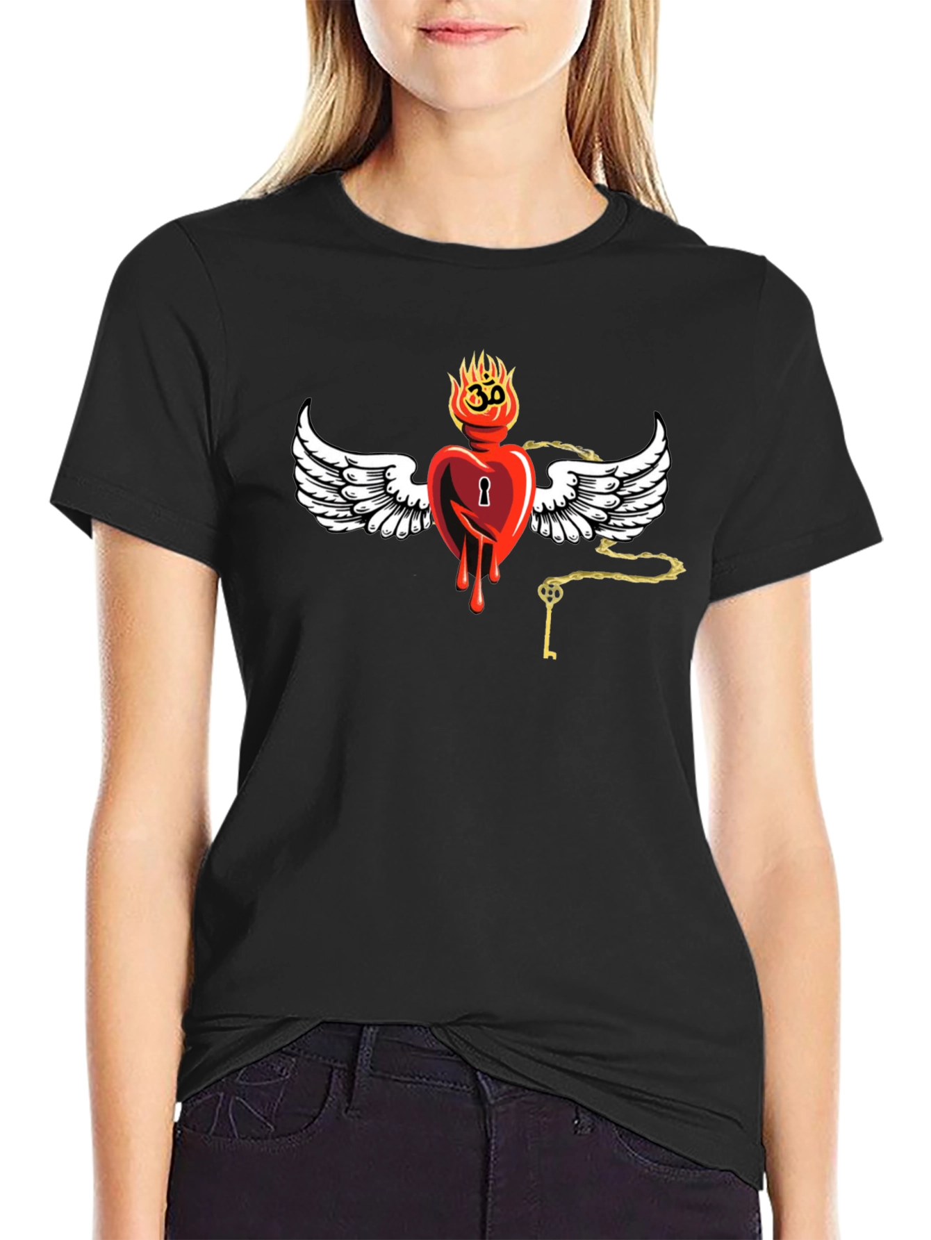 Heart with Wings Graphic Print T-Shirt