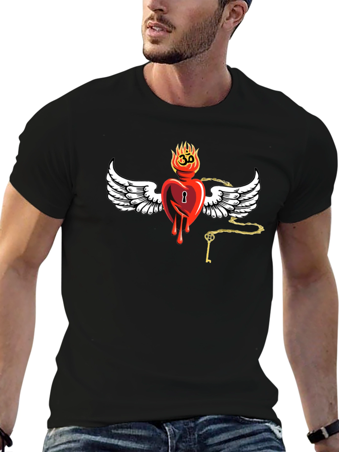 Heart with Wings Graphic Print T-Shirt