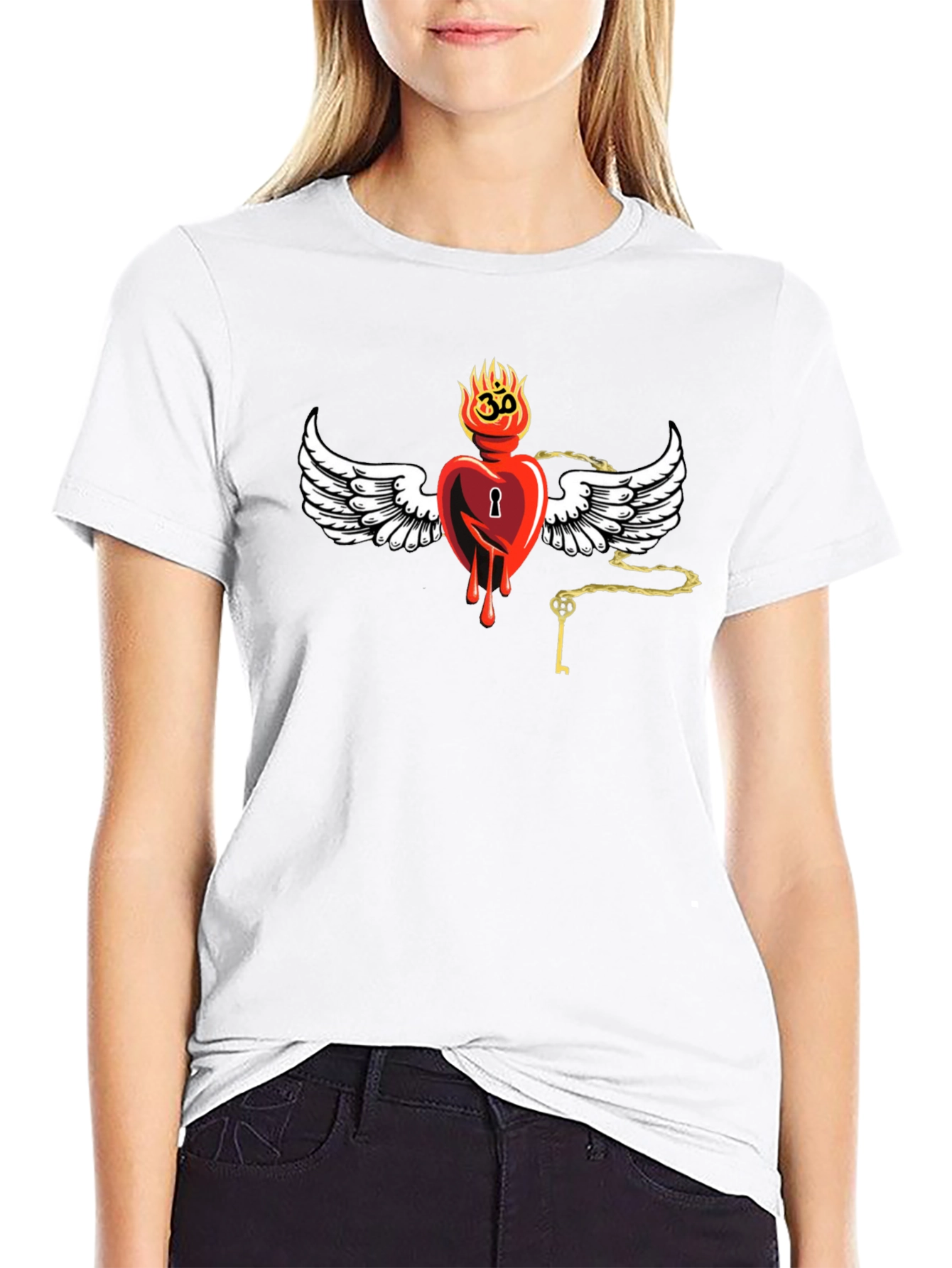 Heart with Wings Graphic Print T-Shirt
