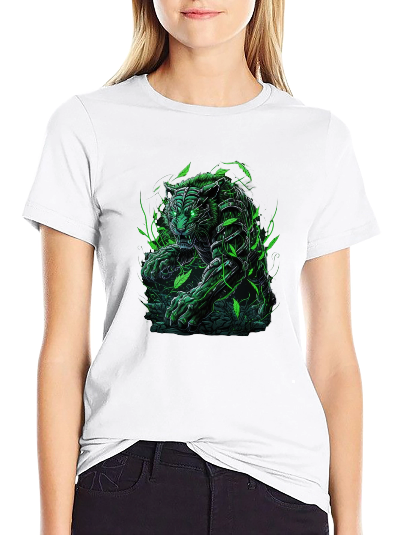 Green Tiger Graphic Tee - Unleash Your Wild Side!