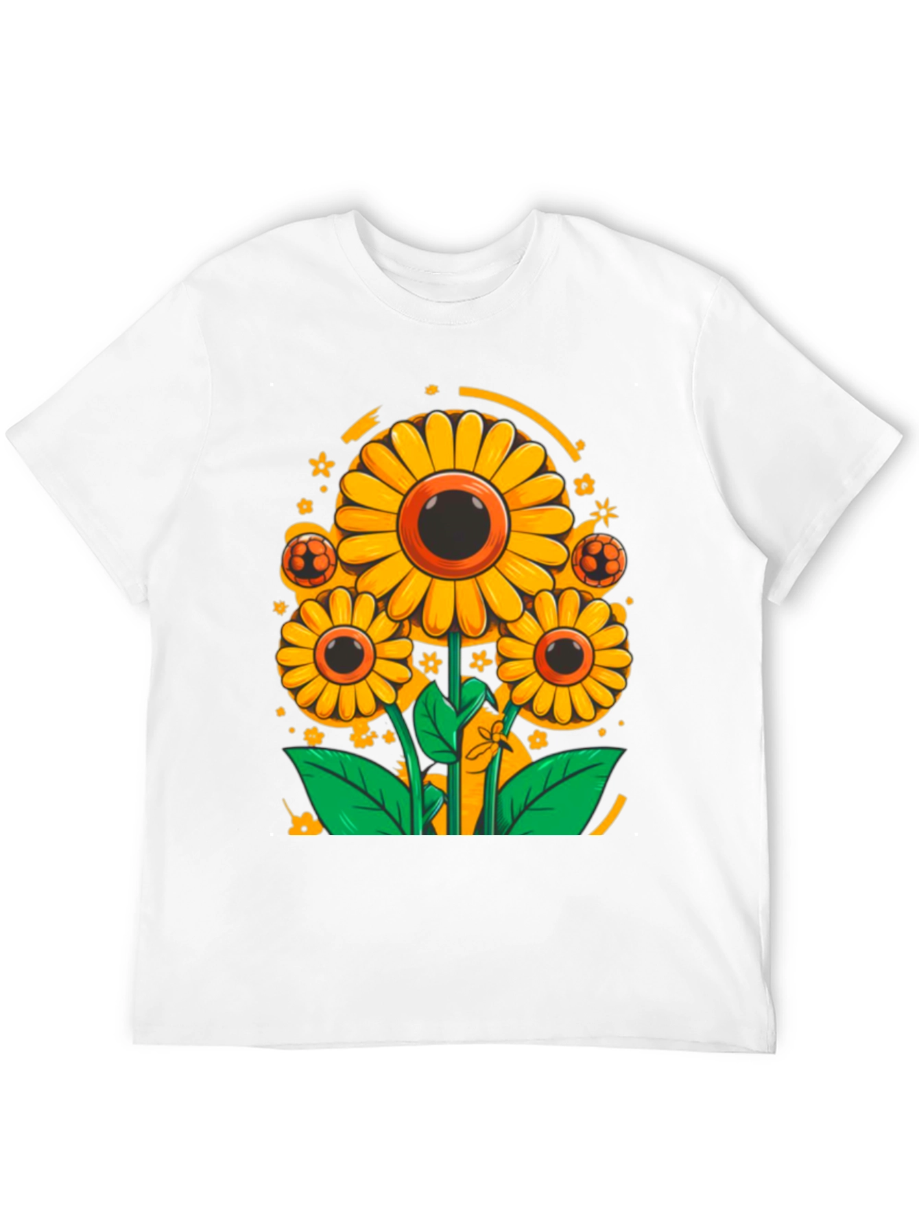 Sunflower Soccer Graphic Tee - Black Cotton Shirt