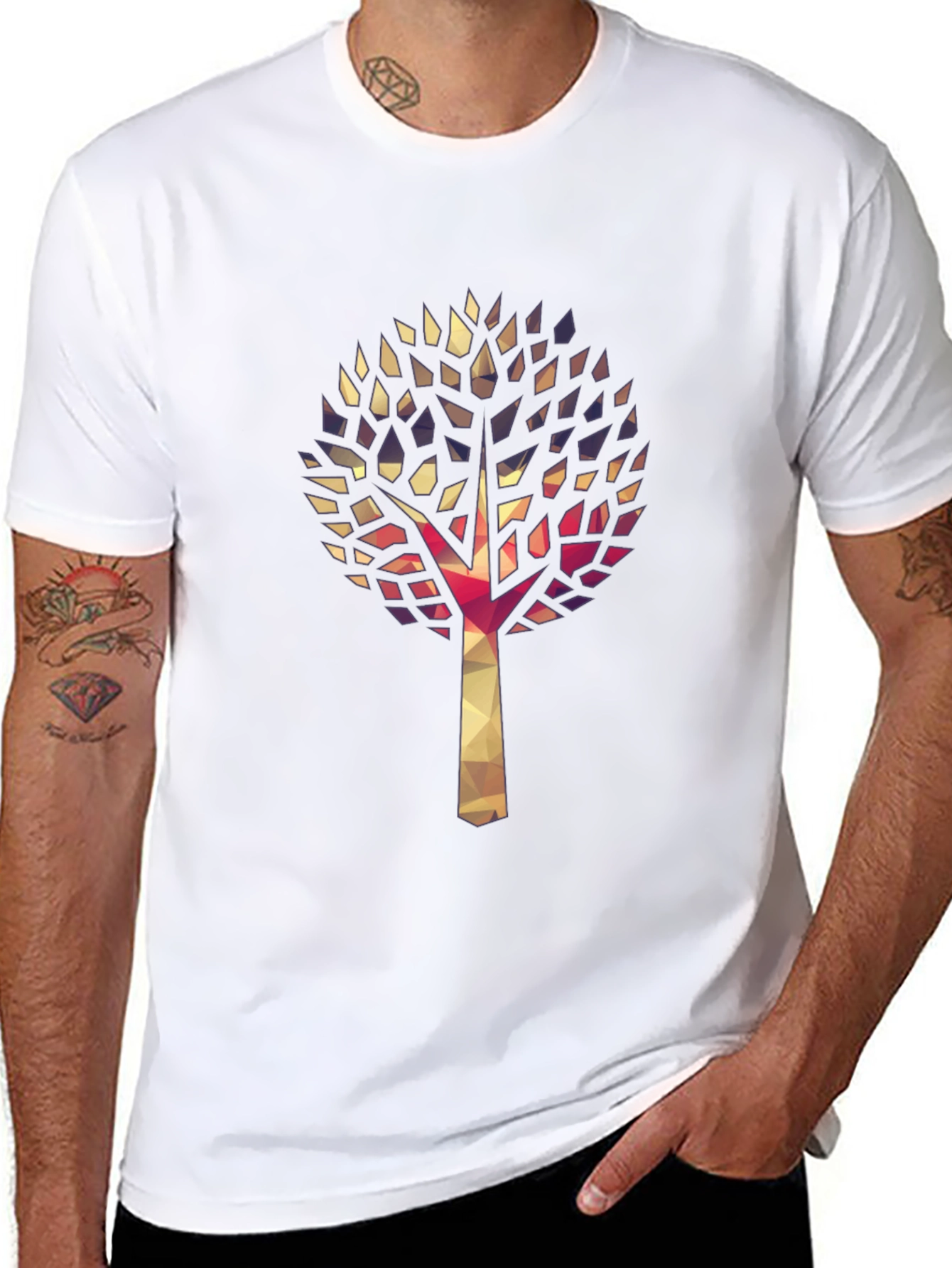 Geometric Tree Graphic Tee - Stylish & Unique