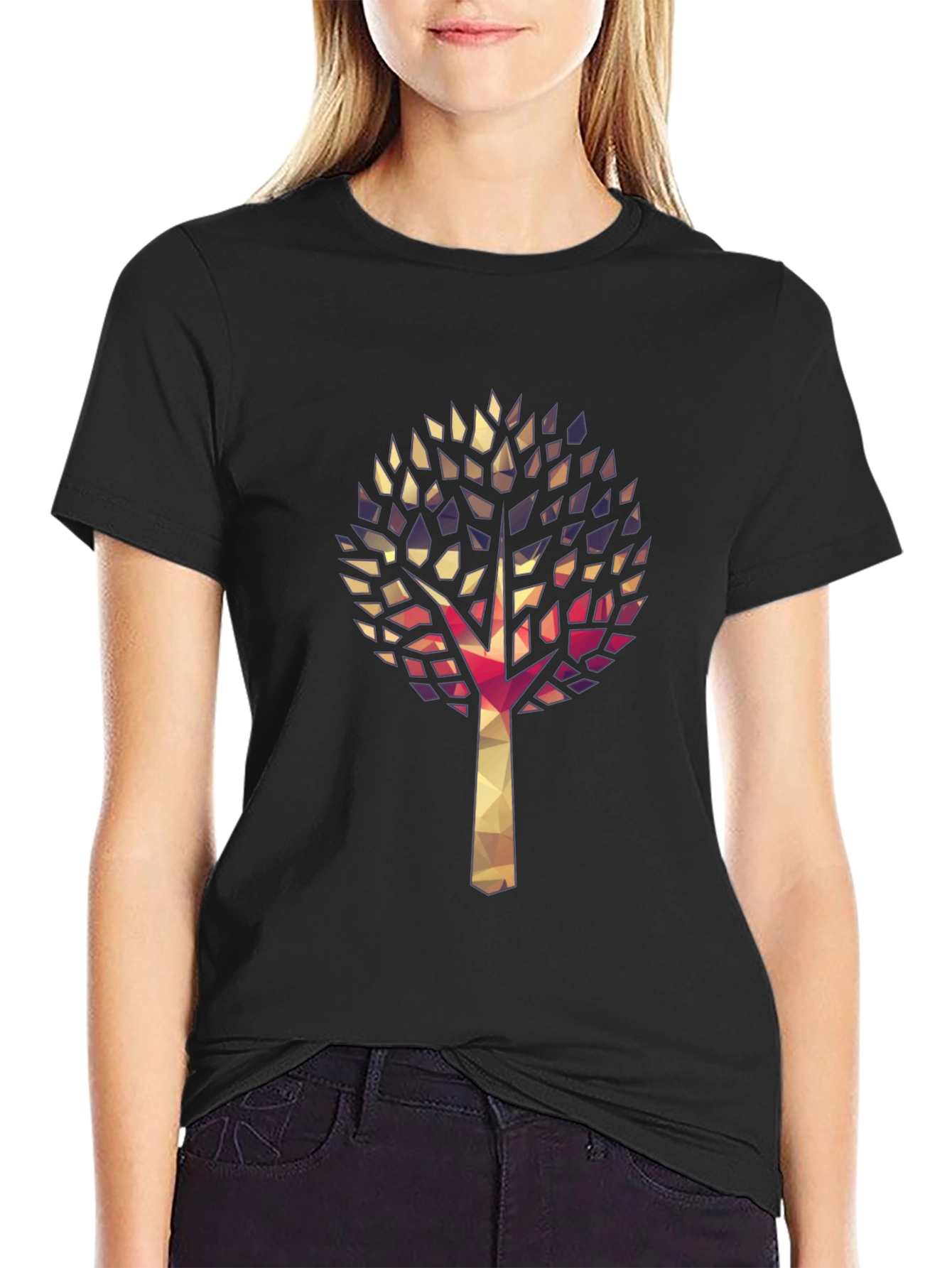 Geometric Tree Graphic Tee - Stylish & Unique