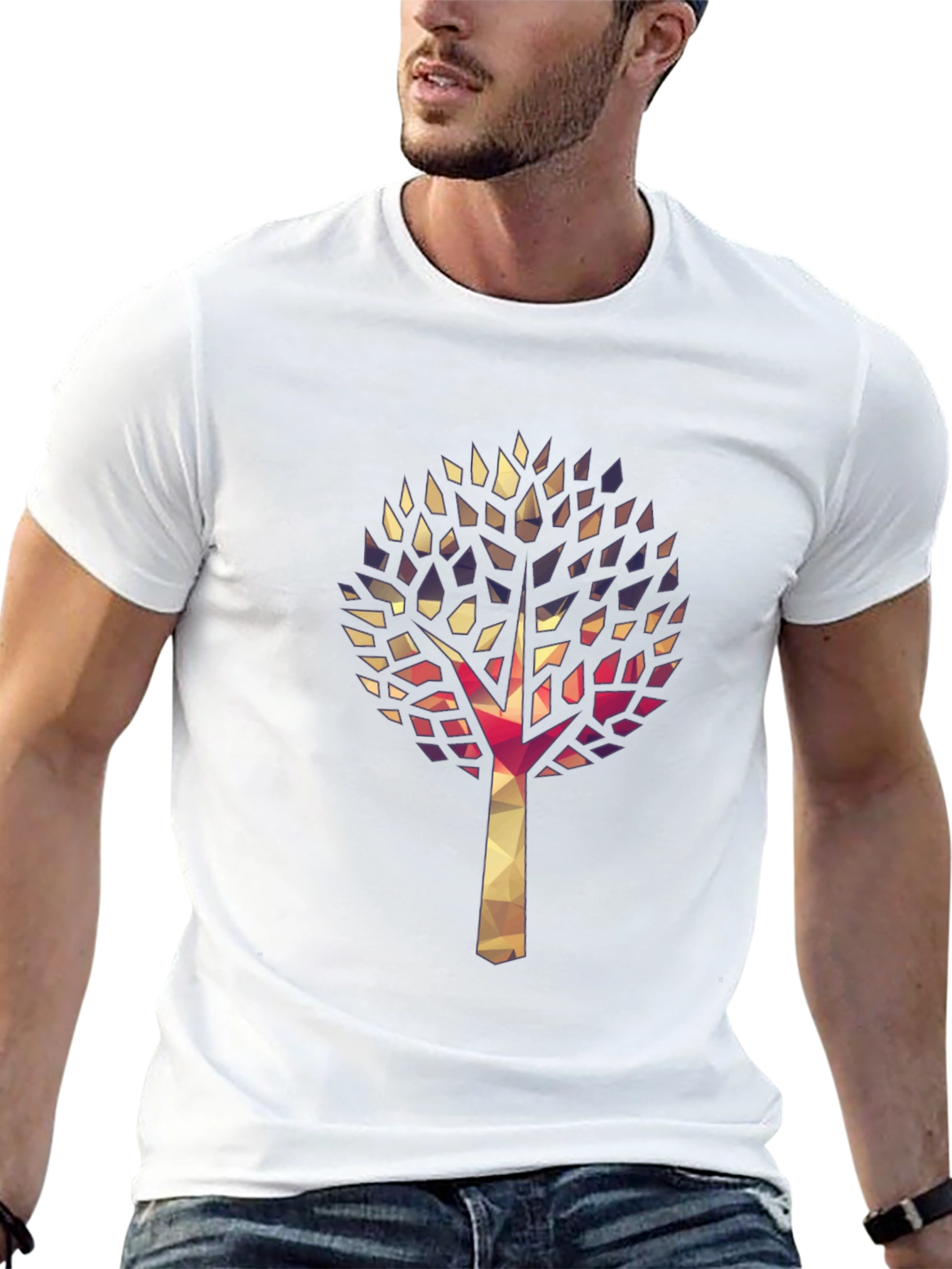 Geometric Tree Graphic Tee - Stylish & Unique