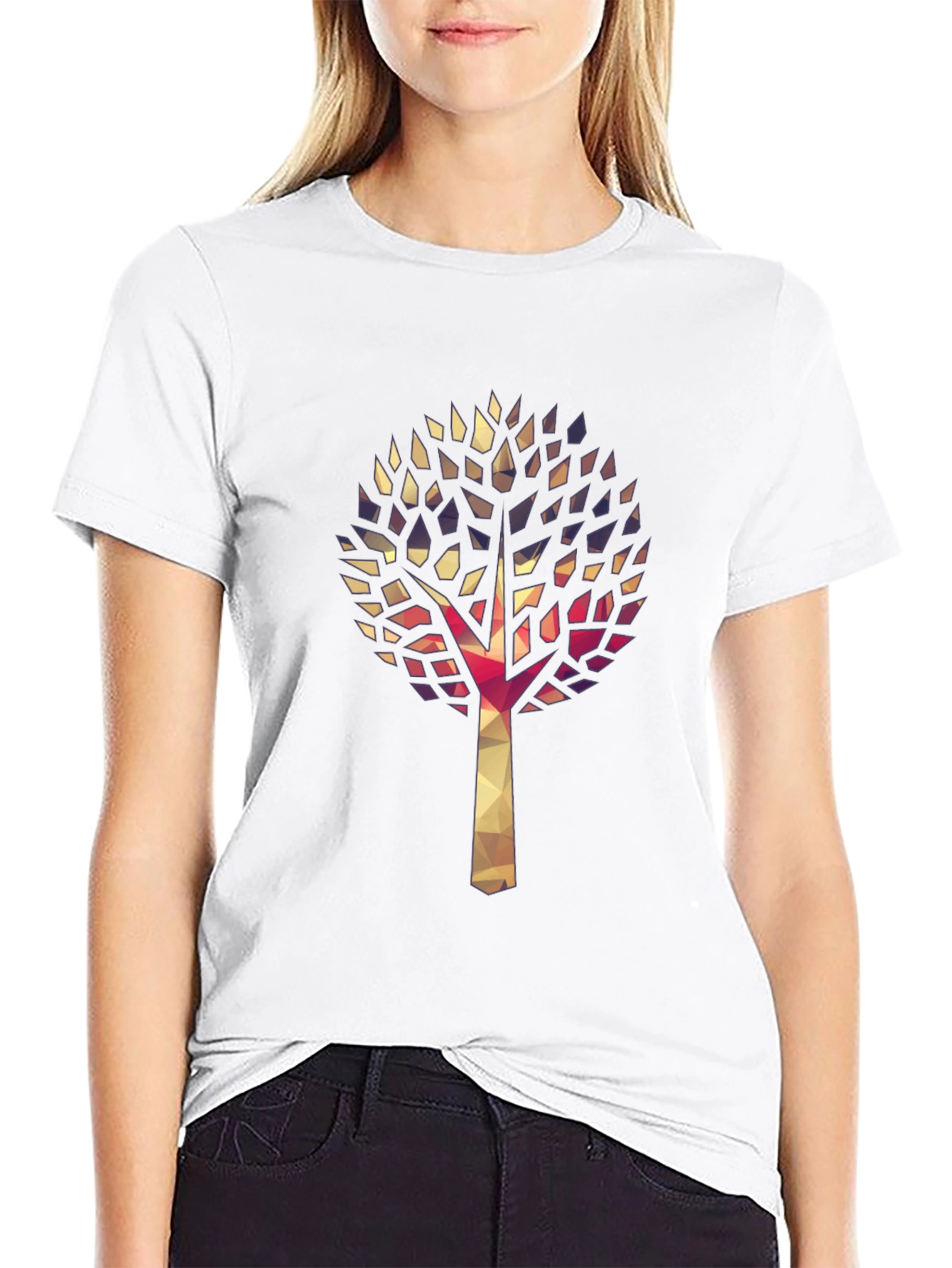 Geometric Tree Graphic Tee - Stylish & Unique