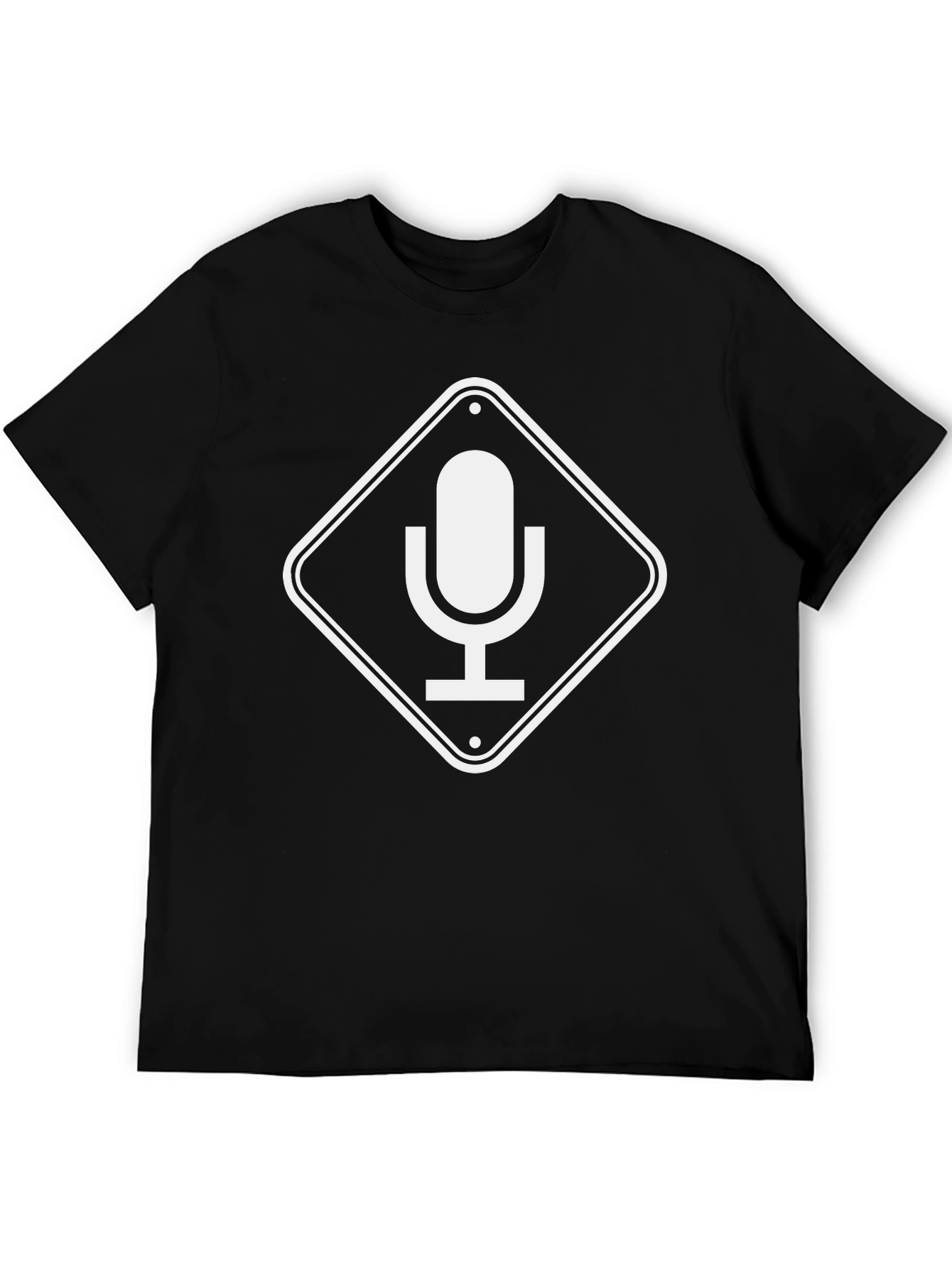 Podcast Microphone Graphic Tee - Black