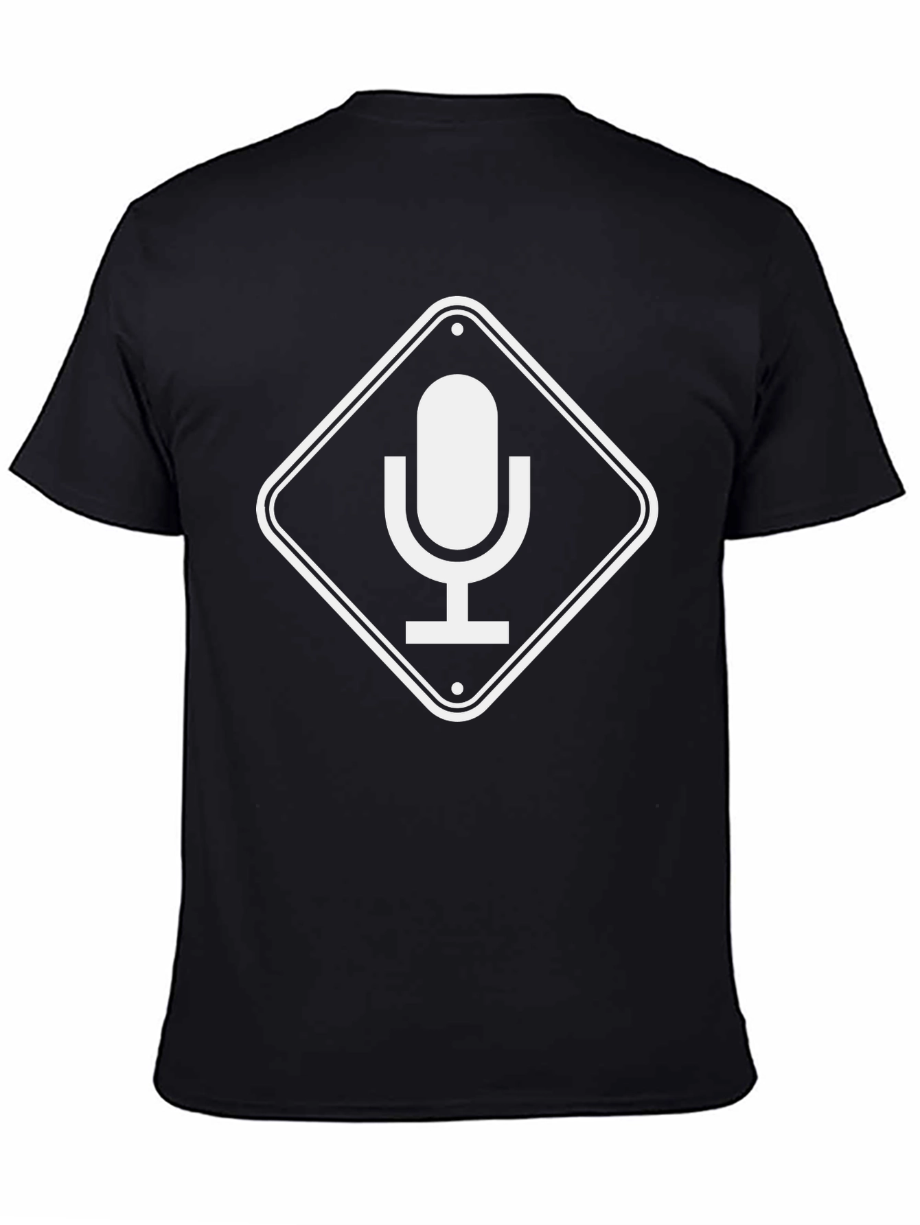 Podcast Microphone Graphic Tee - Black
