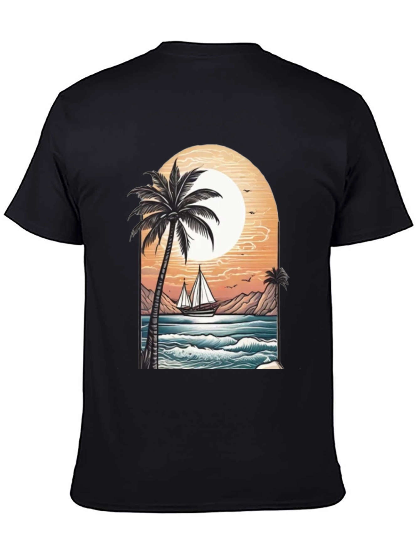 Tropical Paradise Graphic Tee - Black