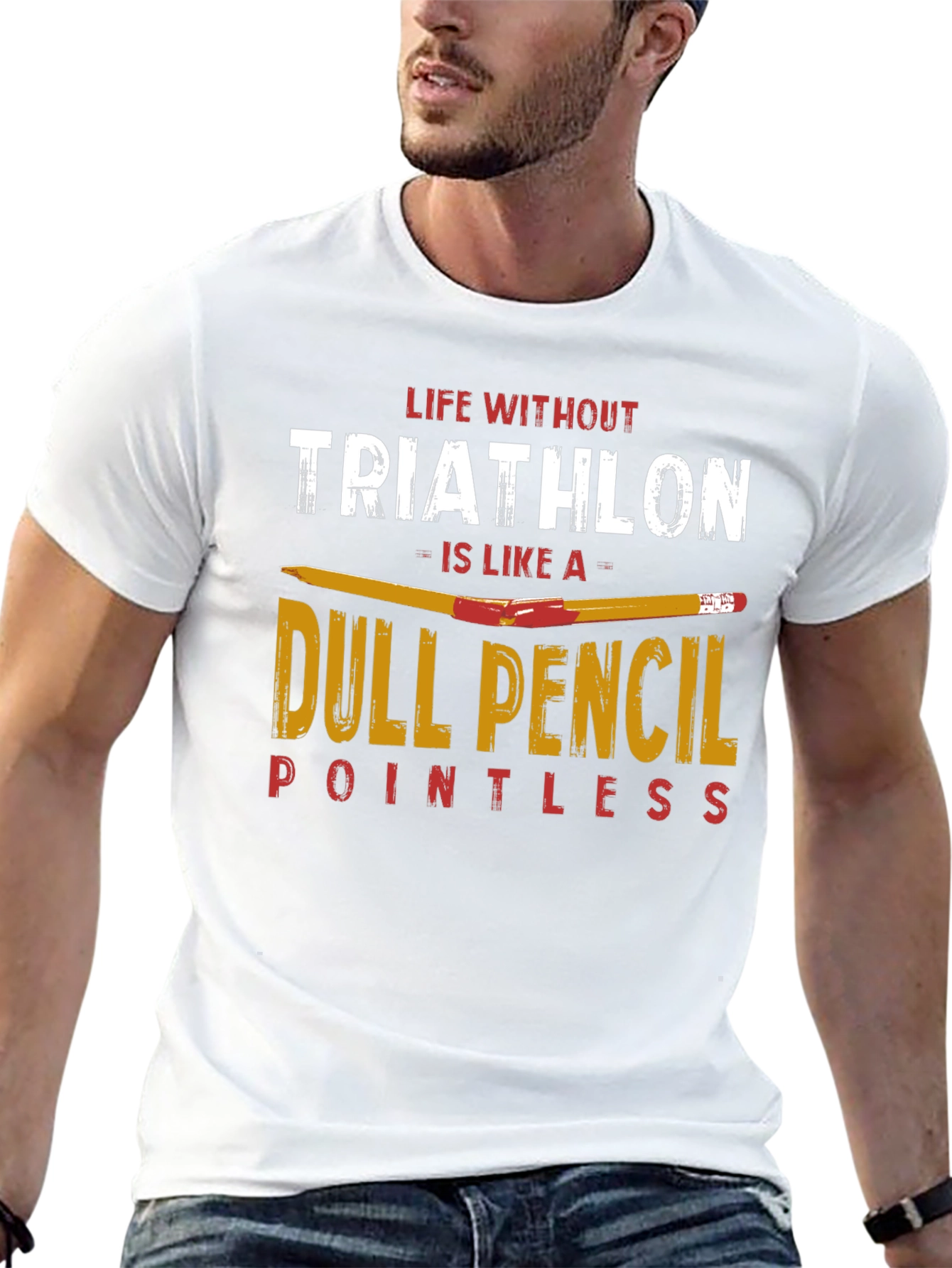 Triathlon Dull Pencil T-Shirt for Athletes