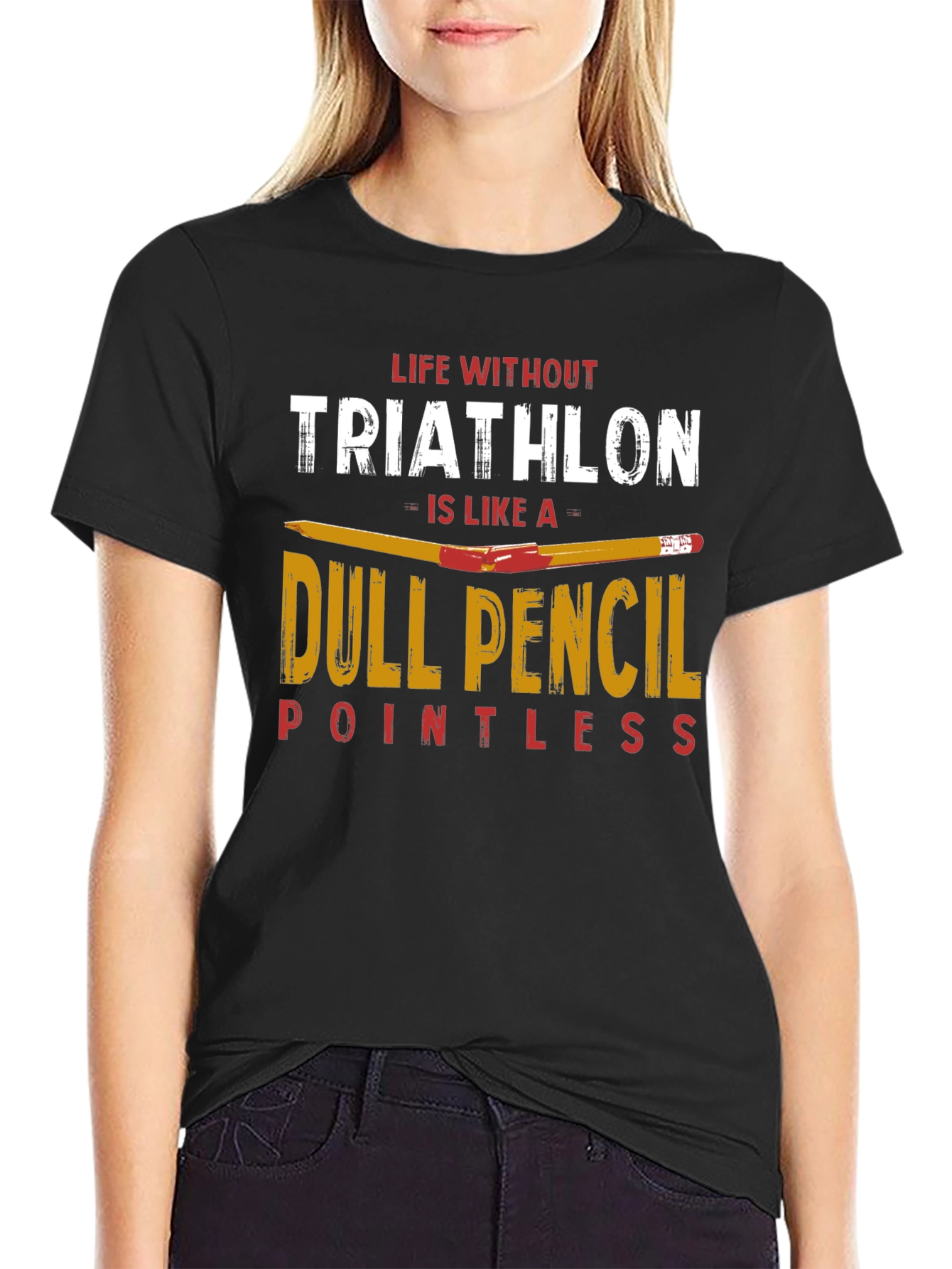 Triathlon Dull Pencil T-Shirt for Athletes