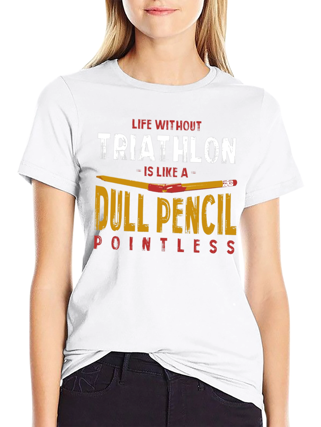 Triathlon Dull Pencil T-Shirt for Athletes