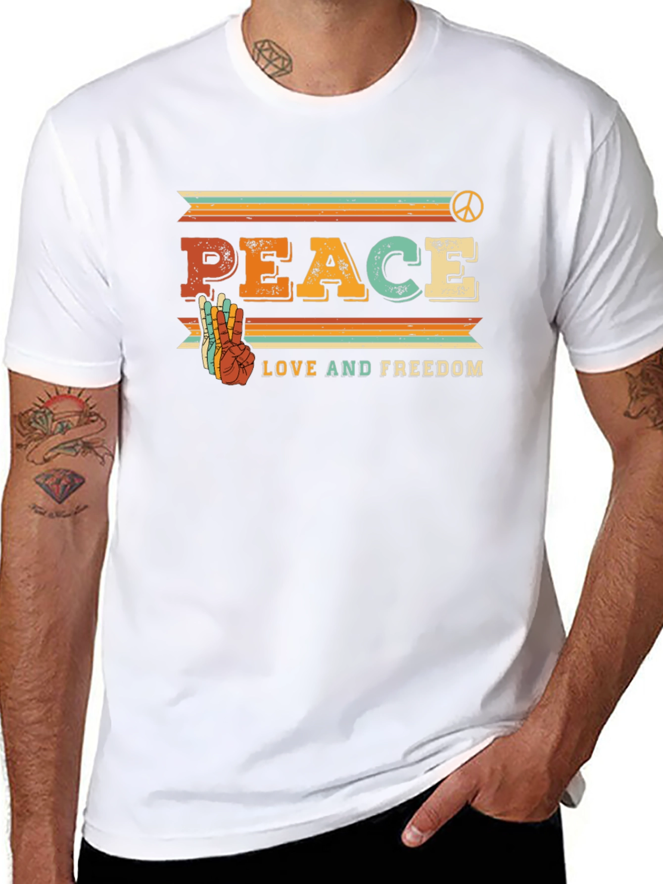 Peace Love Freedom Retro Tee