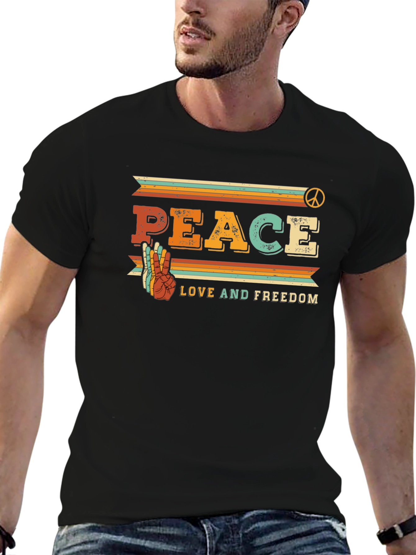 Peace Love Freedom Retro Tee