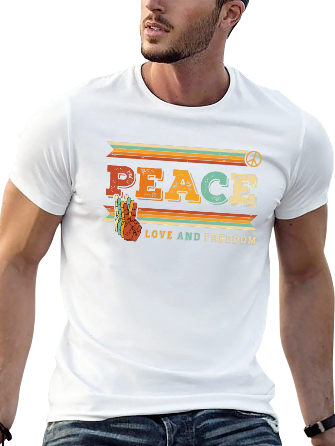 Peace Love Freedom Retro Tee