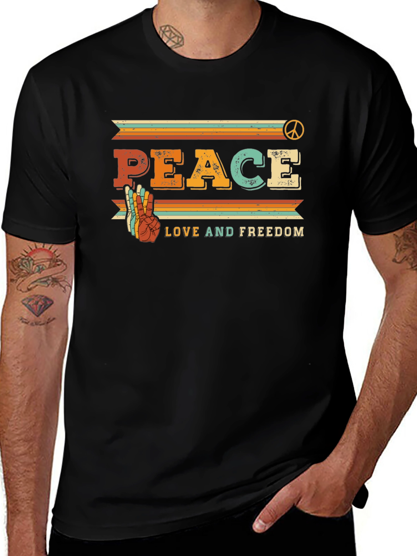 Peace Love Freedom Retro Tee