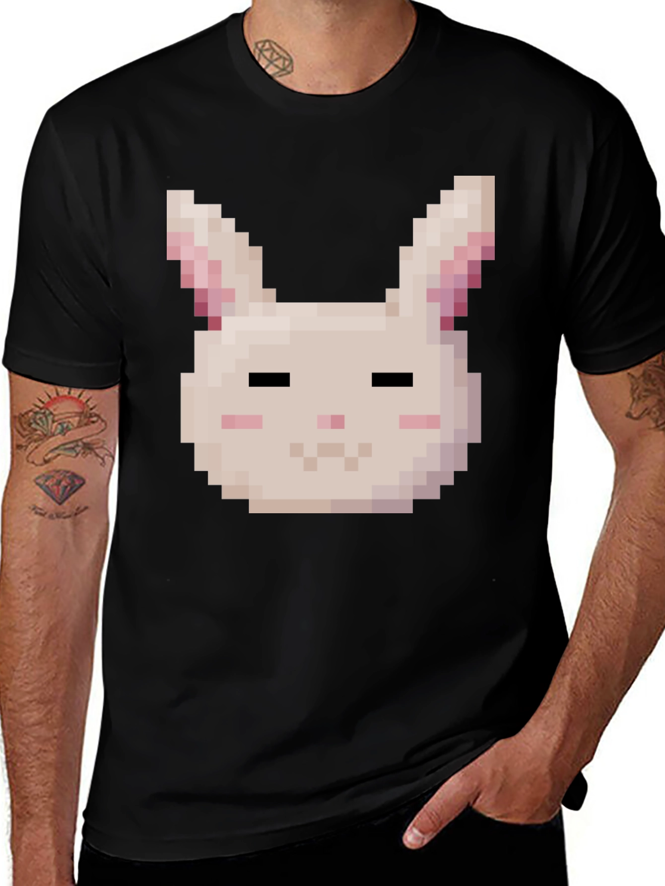 Pixel Bunny Graphic T-Shirt - Soft Cotton Tee
