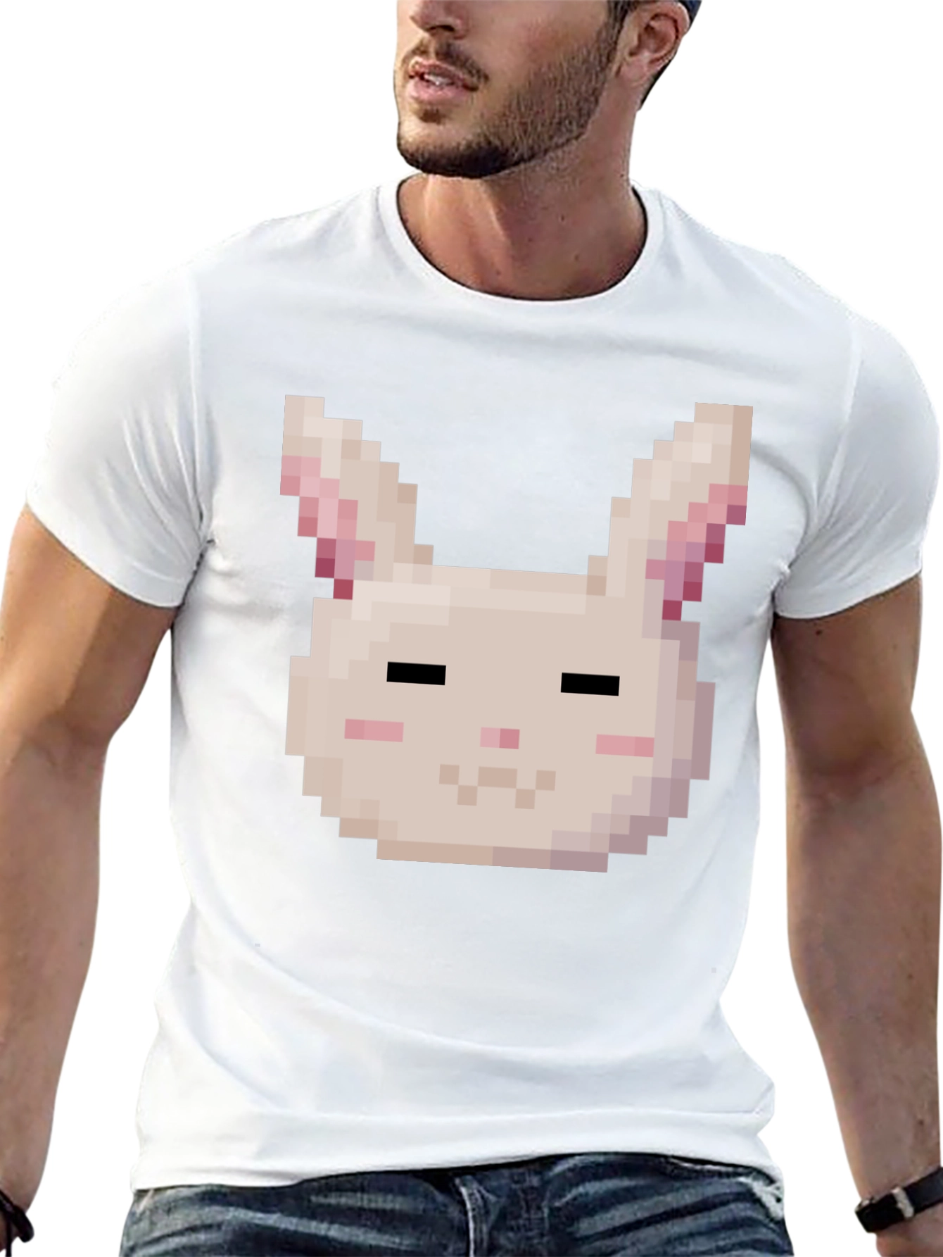 Pixel Bunny Graphic T-Shirt - Soft Cotton Tee