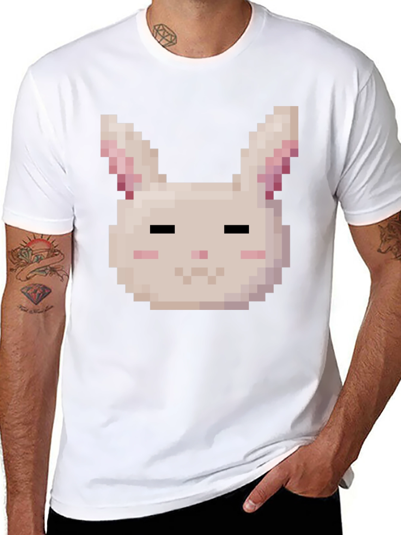 Pixel Bunny Graphic T-Shirt - Soft Cotton Tee