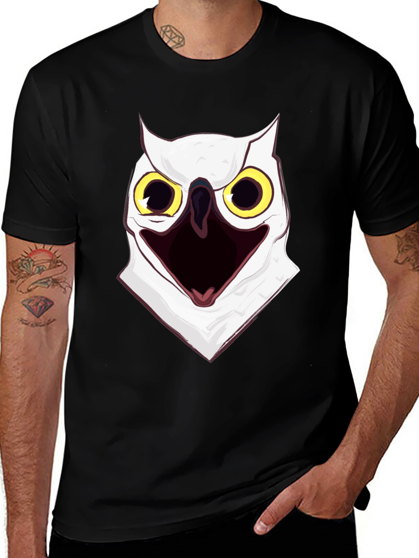 Screaming Owl Graphic Print T-Shirt