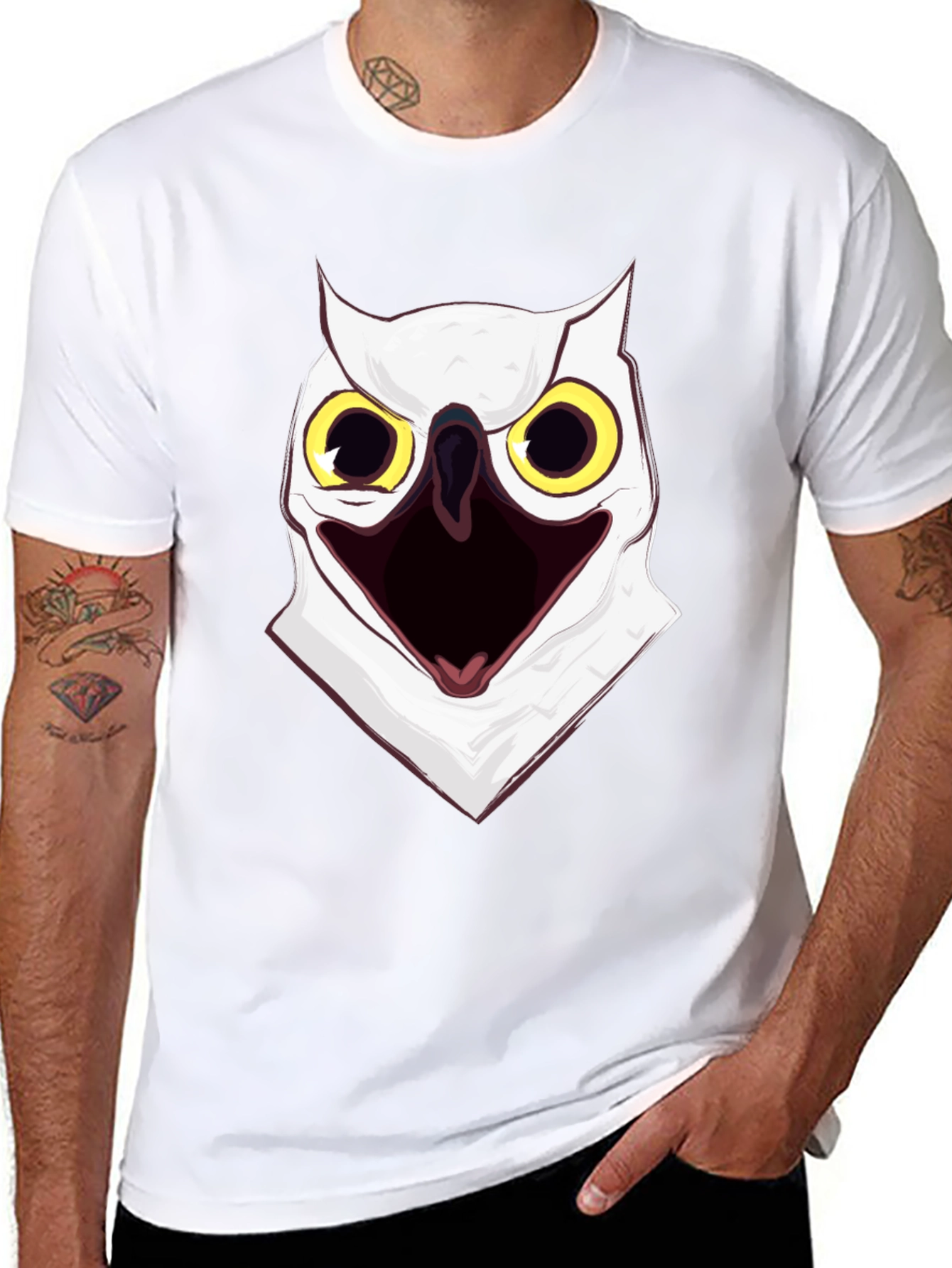 Screaming Owl Graphic Print T-Shirt