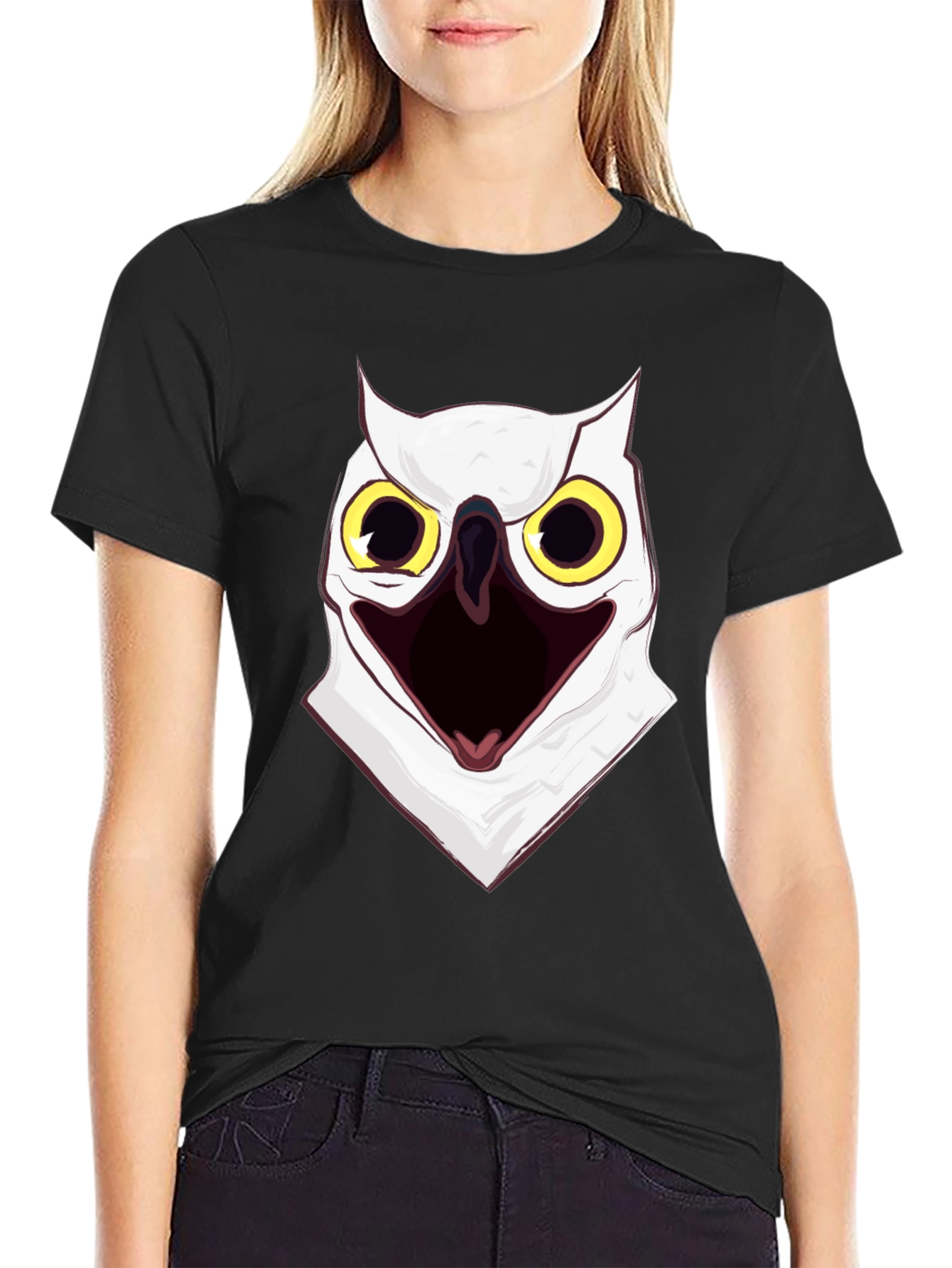 Screaming Owl Graphic Print T-Shirt
