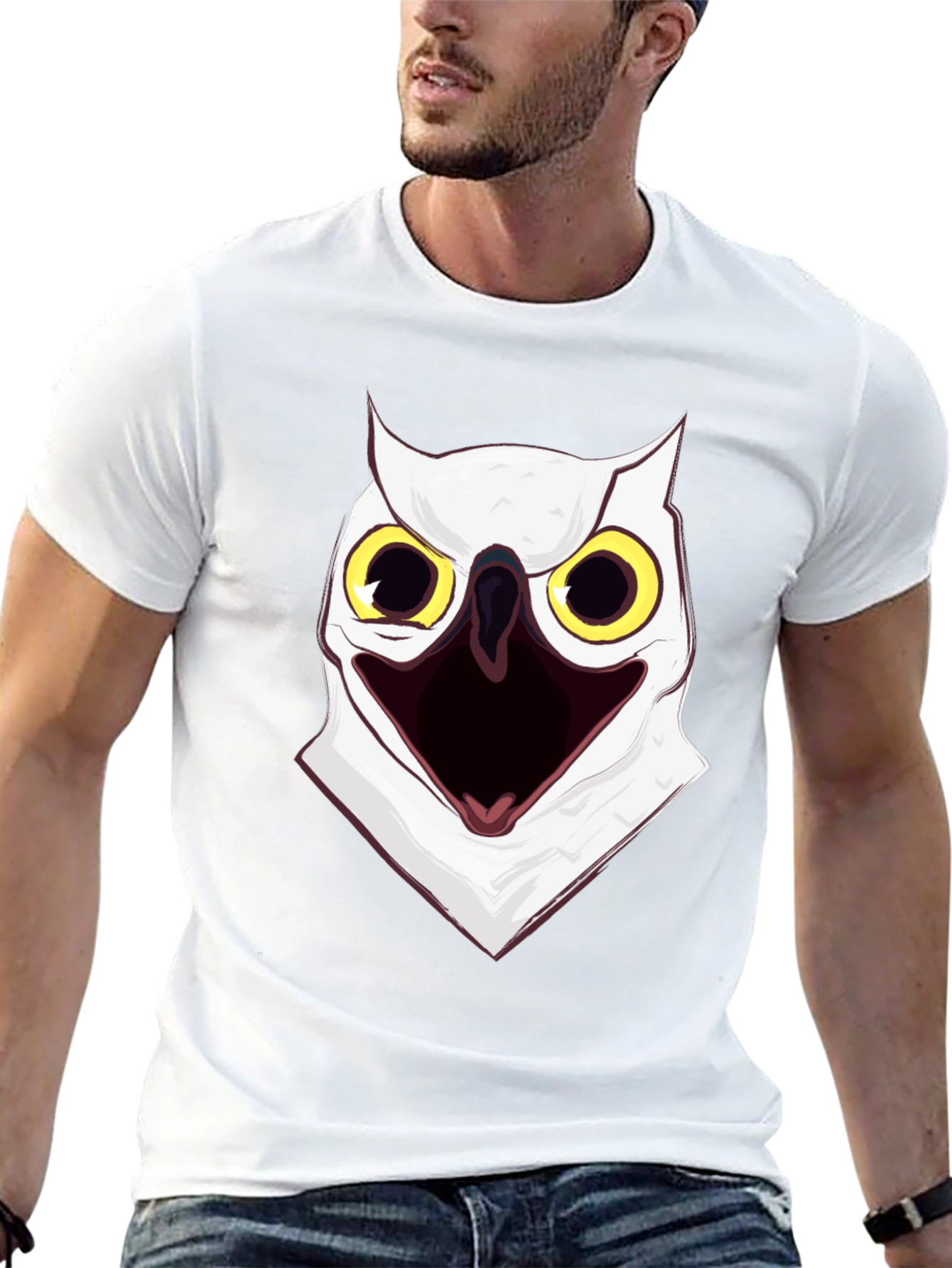 Screaming Owl Graphic Print T-Shirt