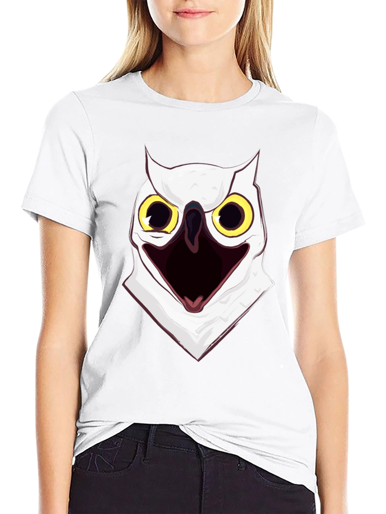 Screaming Owl Graphic Print T-Shirt