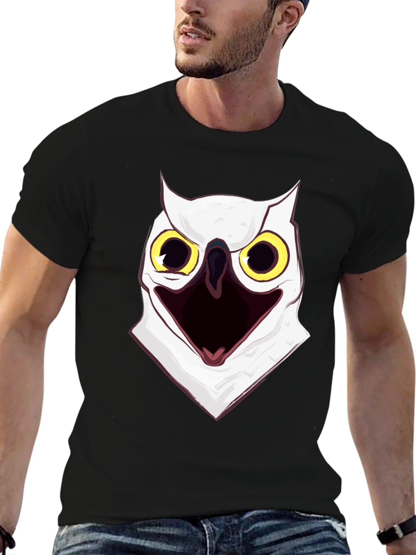 Screaming Owl Graphic Print T-Shirt
