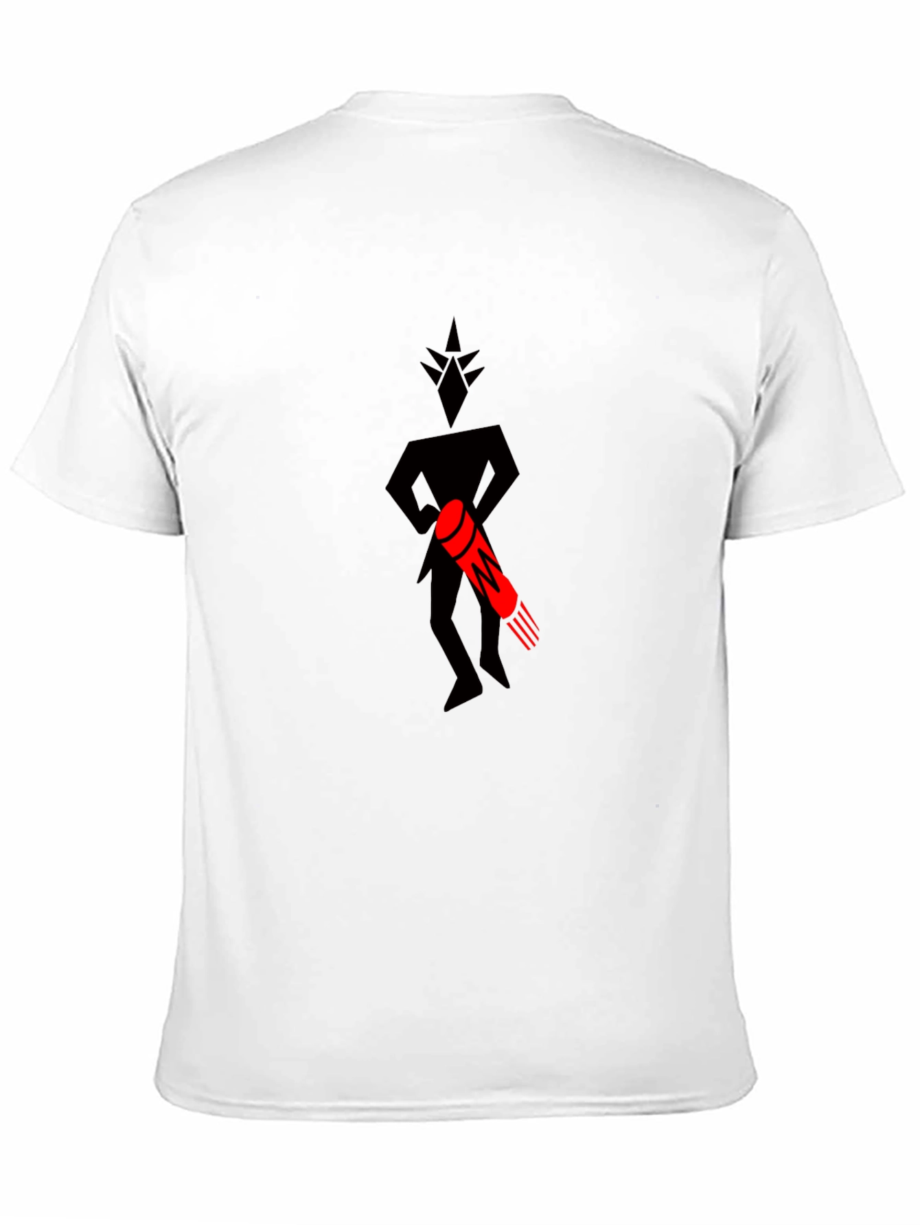 Graphic Print Tee: Black T-Shirt with Figure Design
