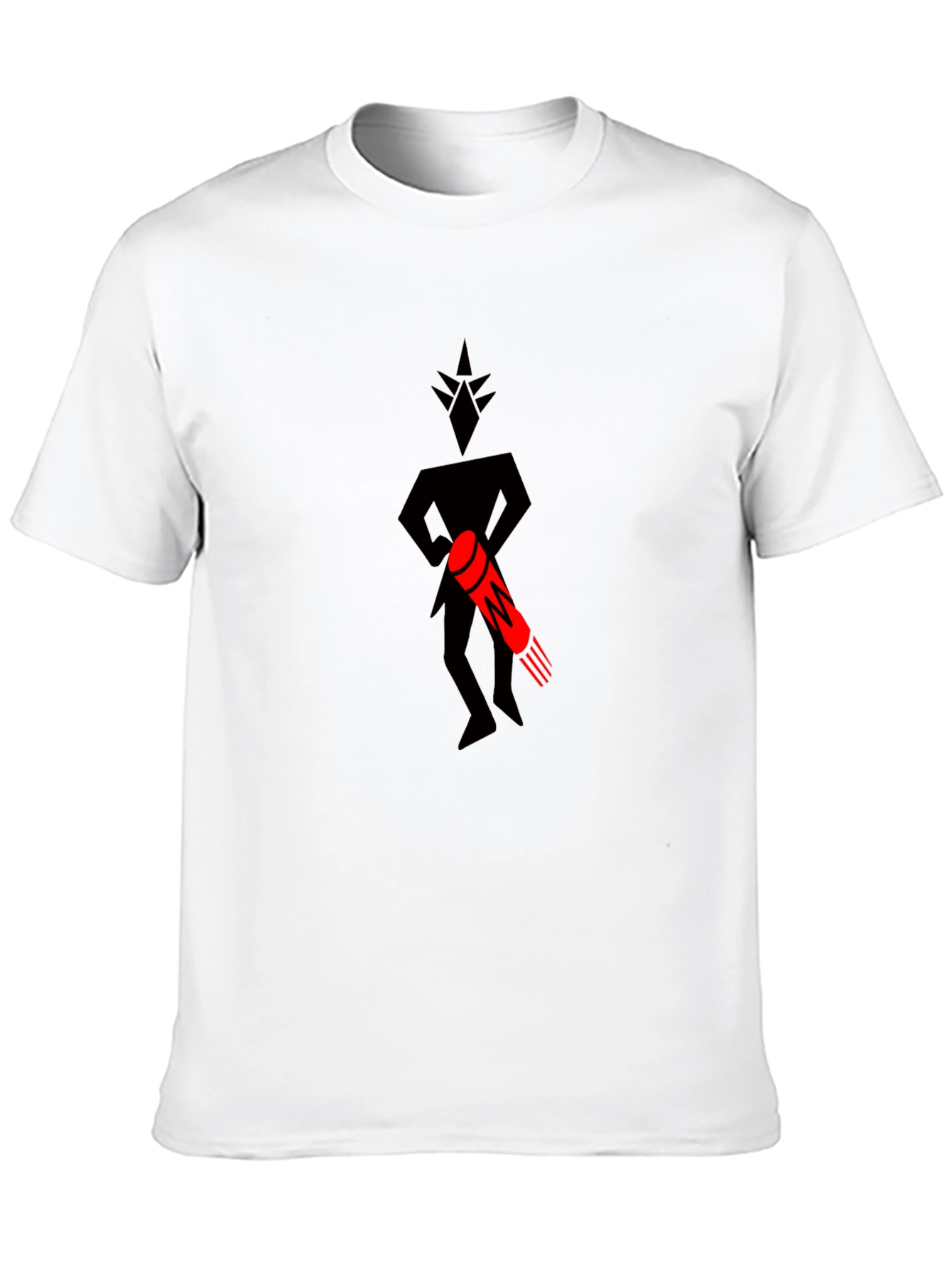 Graphic Print Tee: Black T-Shirt with Figure Design