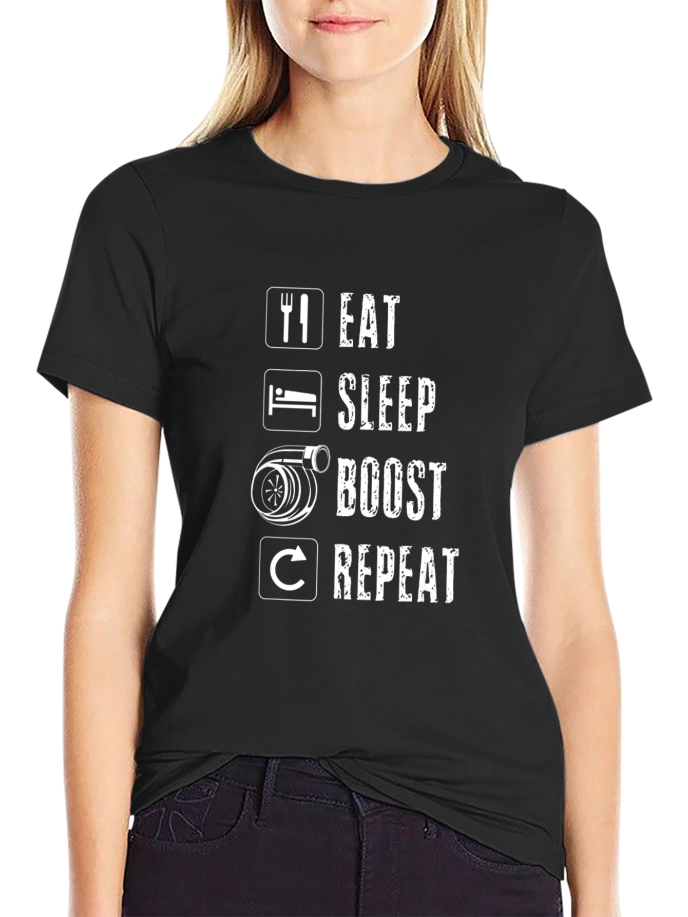 Eat Sleep Boost Repeat Black T-Shirt